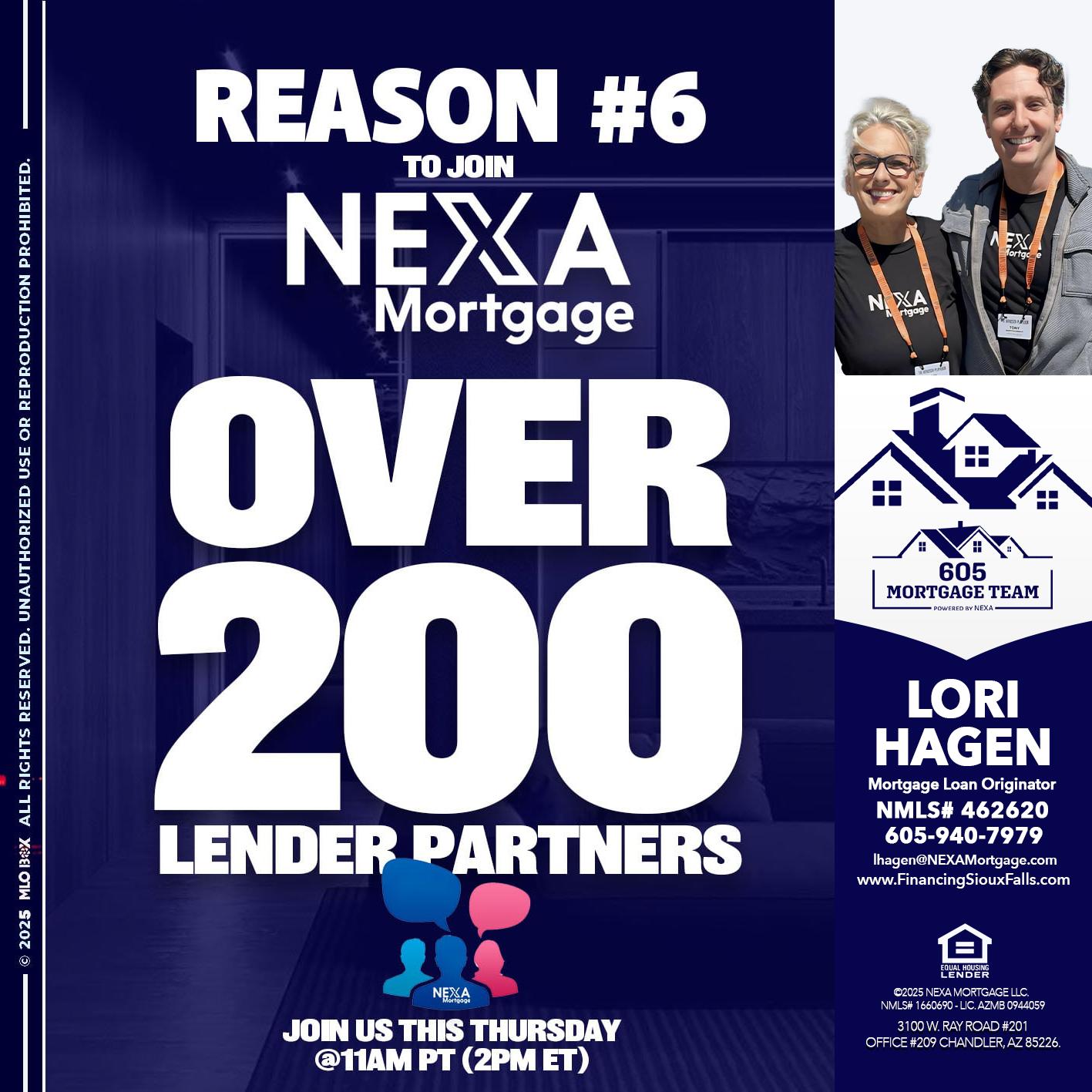 REASON 6 - Lori Hagen & Tony Bartholomaus -Mortgage Brokers