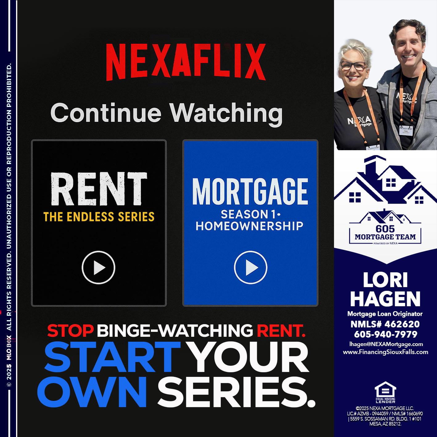 NEXAFLIX - Lori Hagen & Tony Bartholomaus -Mortgage Brokers