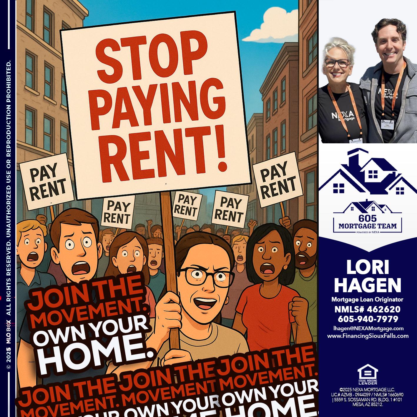 stop paying rent - Lori Hagen & Tony Bartholomaus -Mortgage Brokers