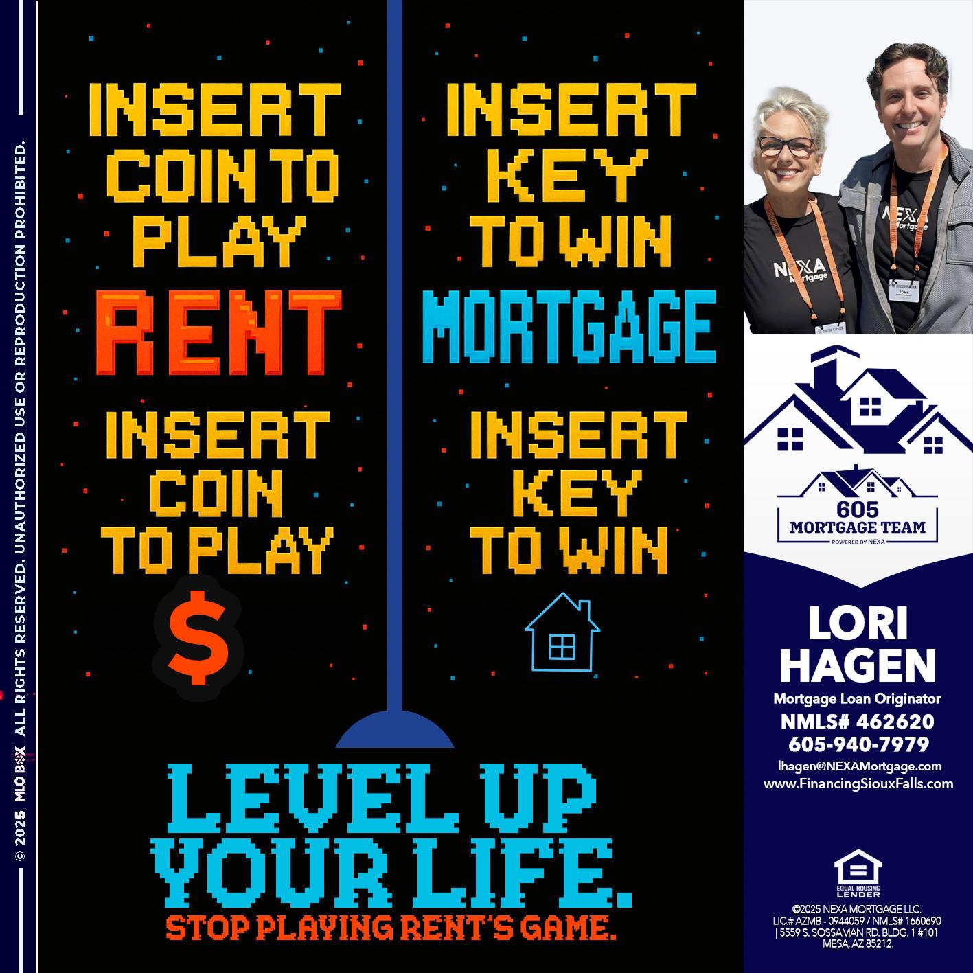 INSERT COIN - Lori Hagen & Tony Bartholomaus -Mortgage Brokers
