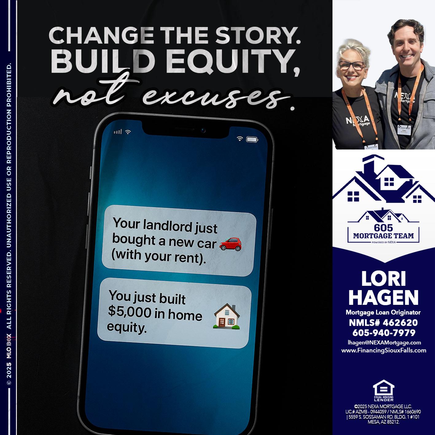 CHANGE THE HISTORY - Lori Hagen & Tony Bartholomaus -Mortgage Brokers