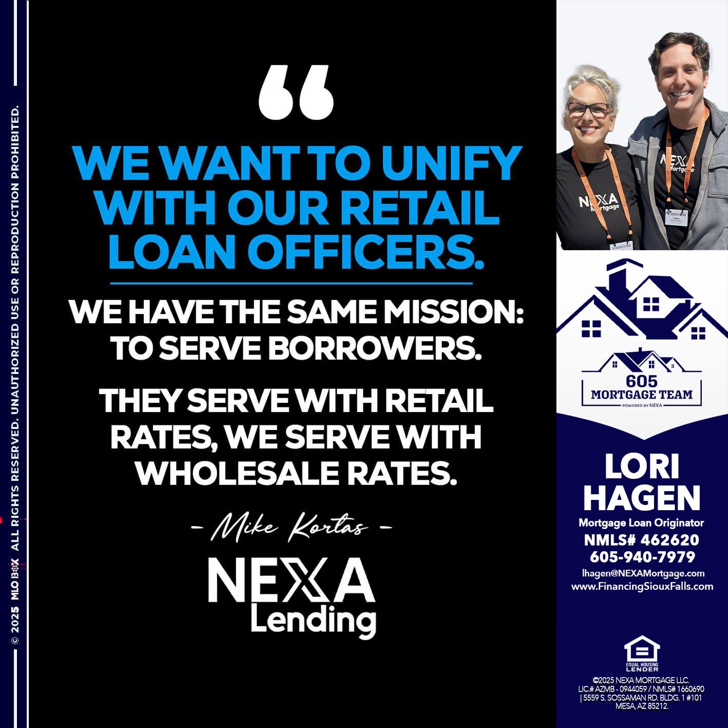WE WANT - Lori Hagen & Tony Bartholomaus -Mortgage Brokers