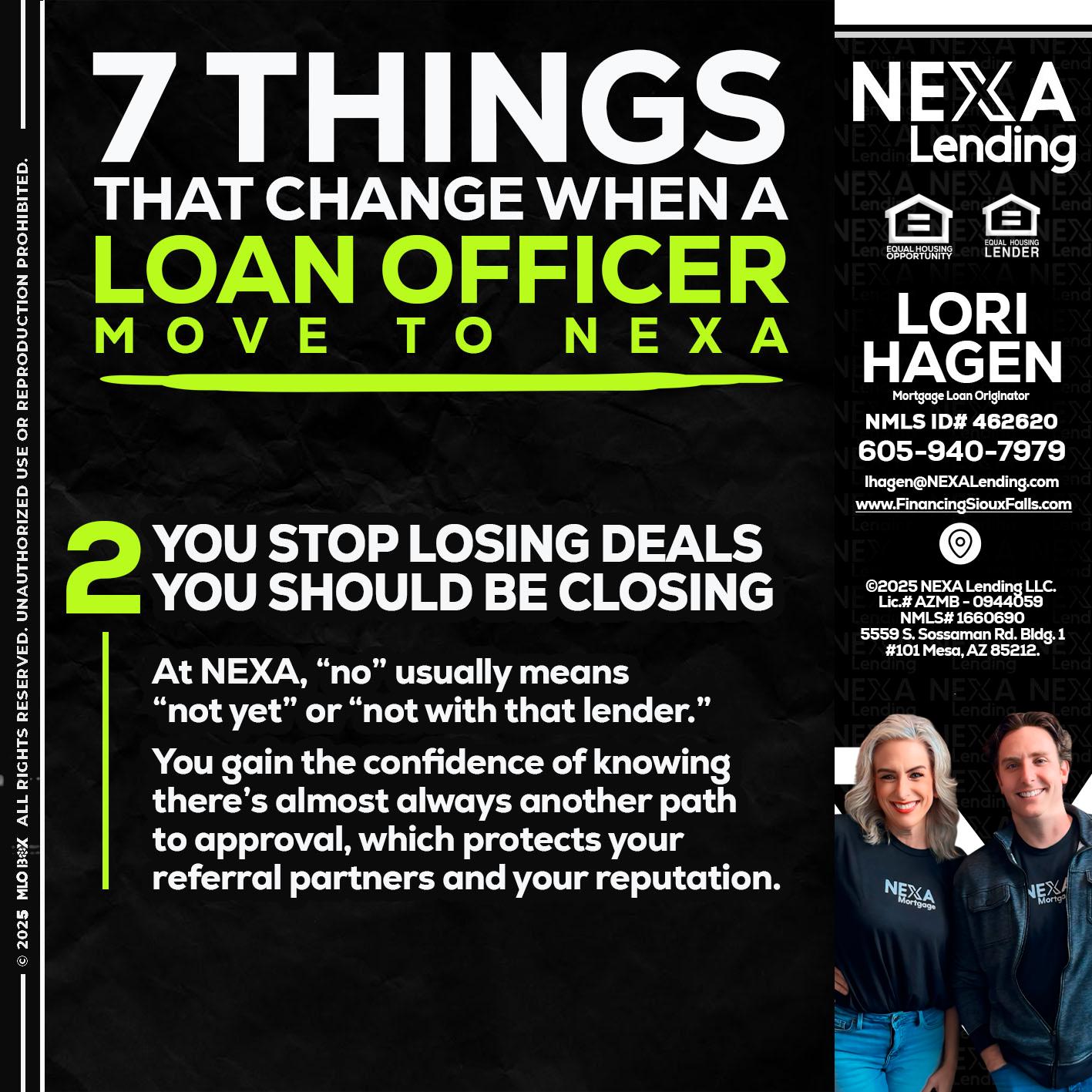 7 THINGS (2) - Lori Hagen & Tony Bartholomaus -Mortgage Brokers