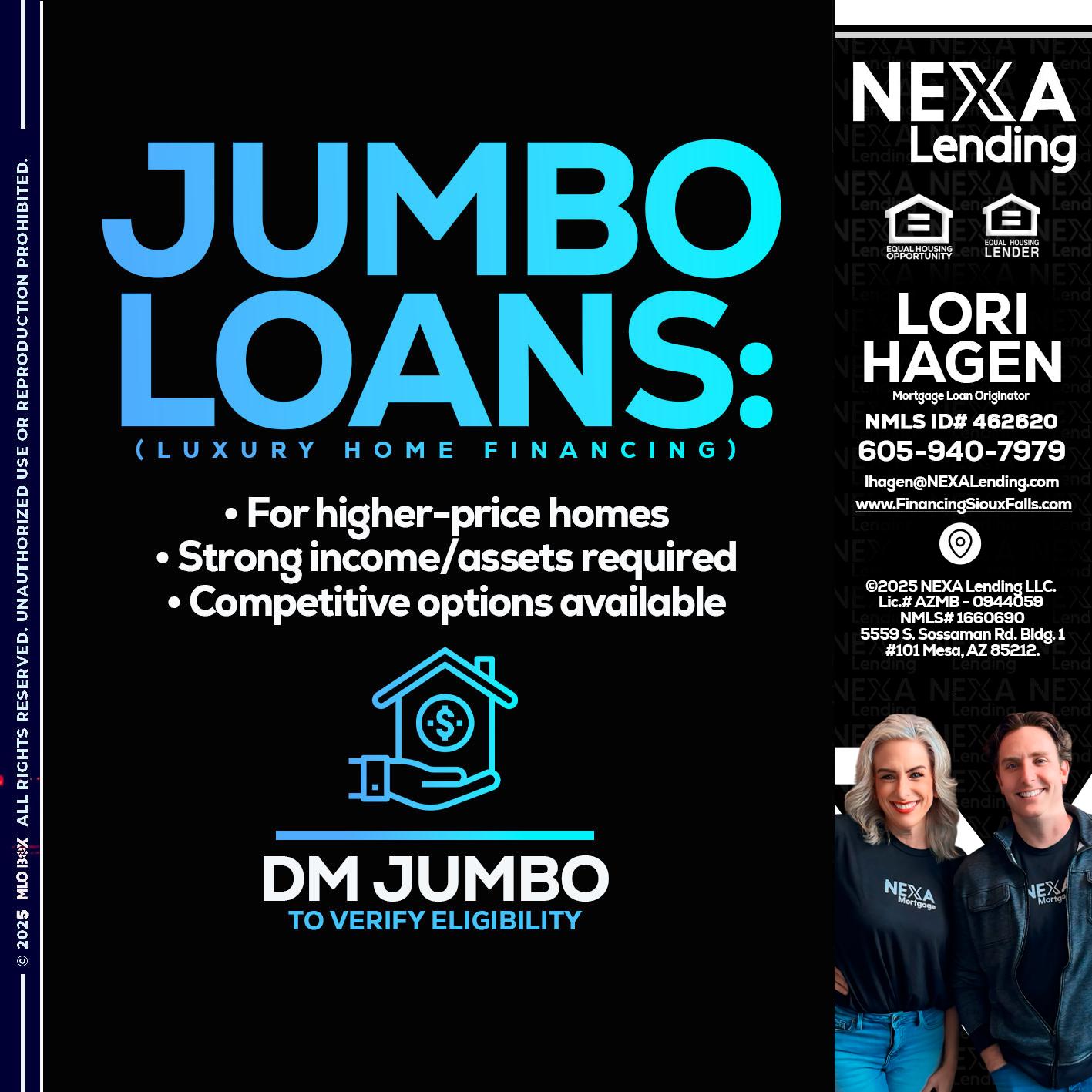JUMBO LOANS - Lori Hagen & Tony Bartholomaus -Mortgage Brokers