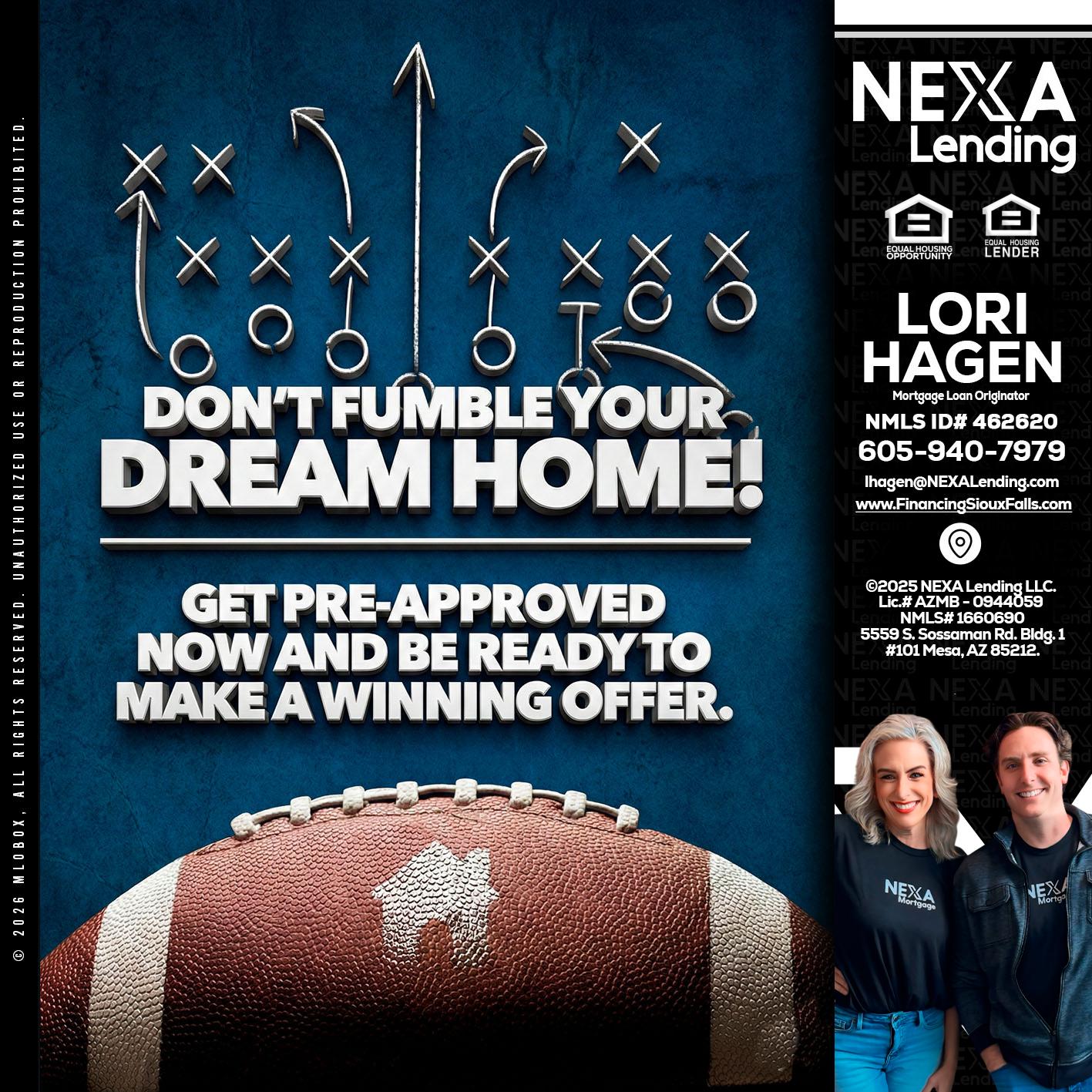 dont fumble - Lori Hagen & Tony Bartholomaus -Mortgage Brokers