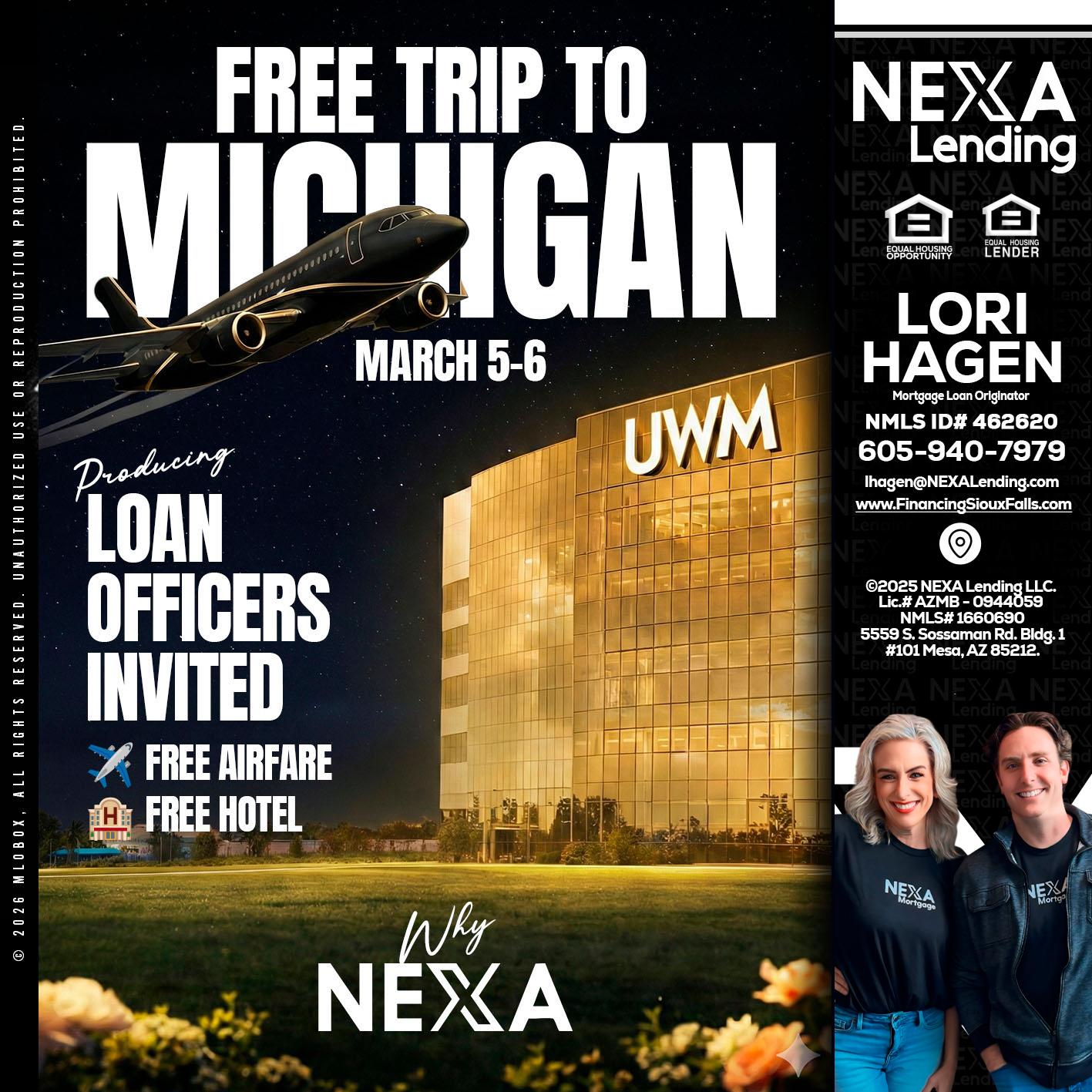 free Michigan trip - Lori Hagen & Tony Bartholomaus -Mortgage Brokers