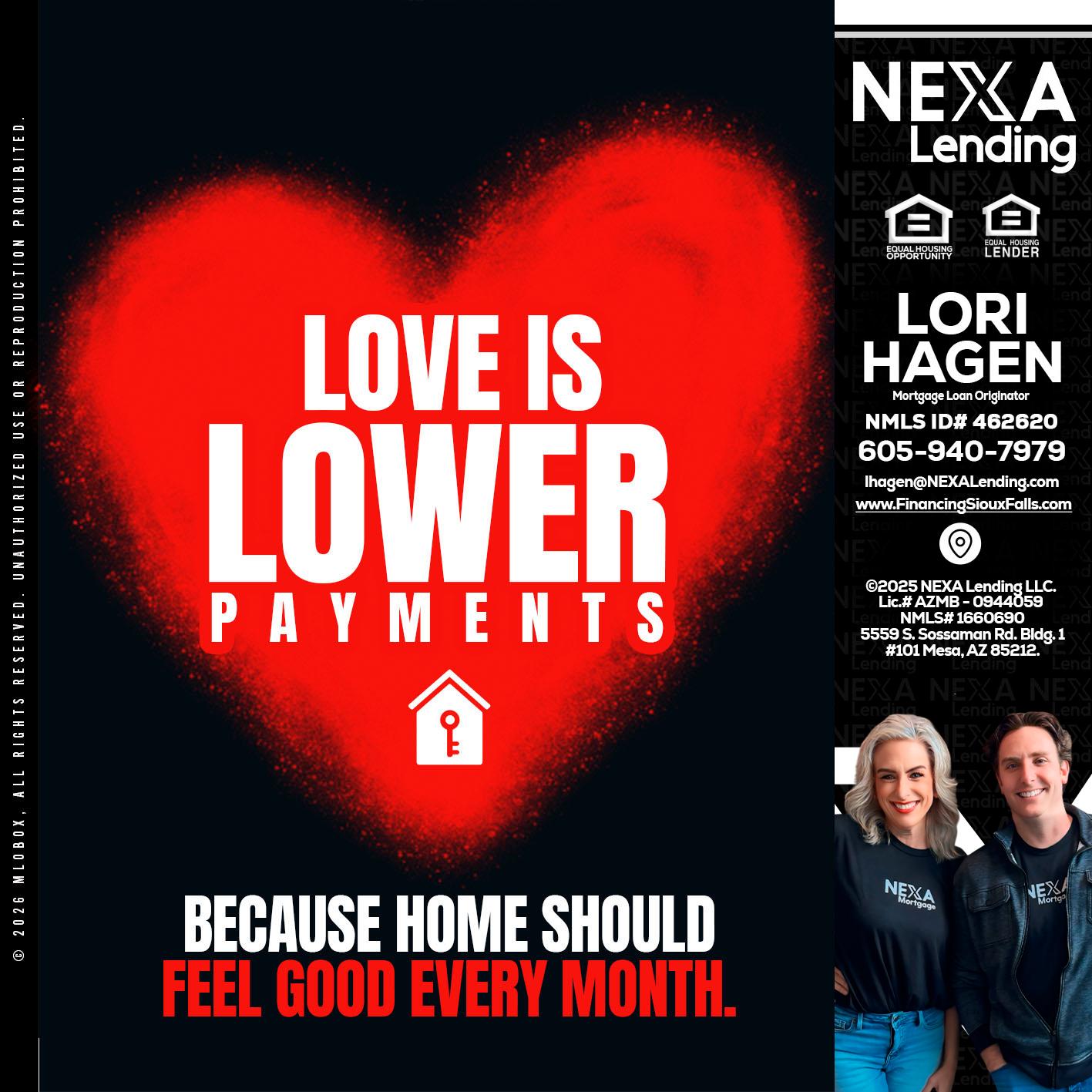 LOVE IS LOWER - Lori Hagen & Tony Bartholomaus -Mortgage Brokers