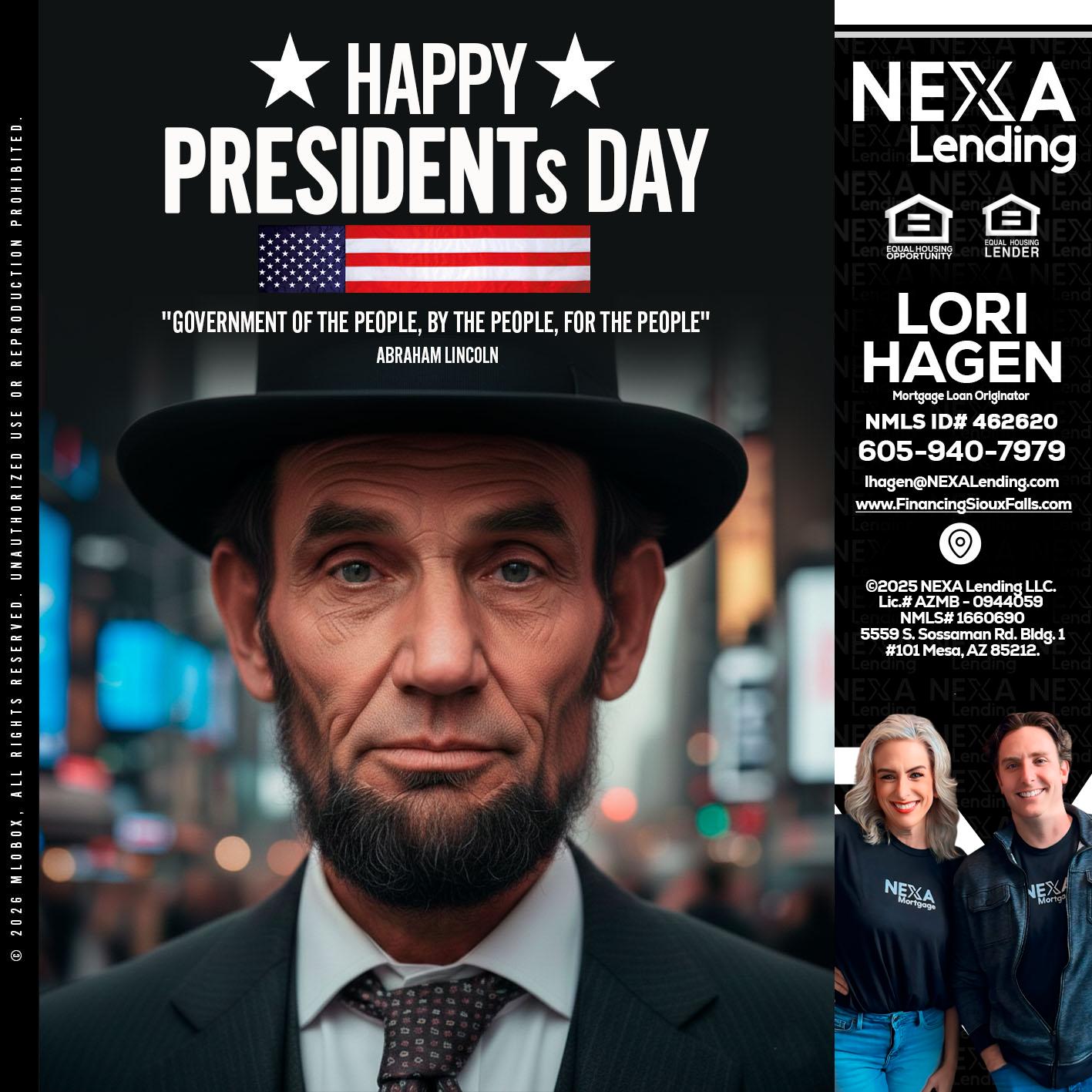 PRESIDENTS DAY - Lori Hagen & Tony Bartholomaus -Mortgage Brokers