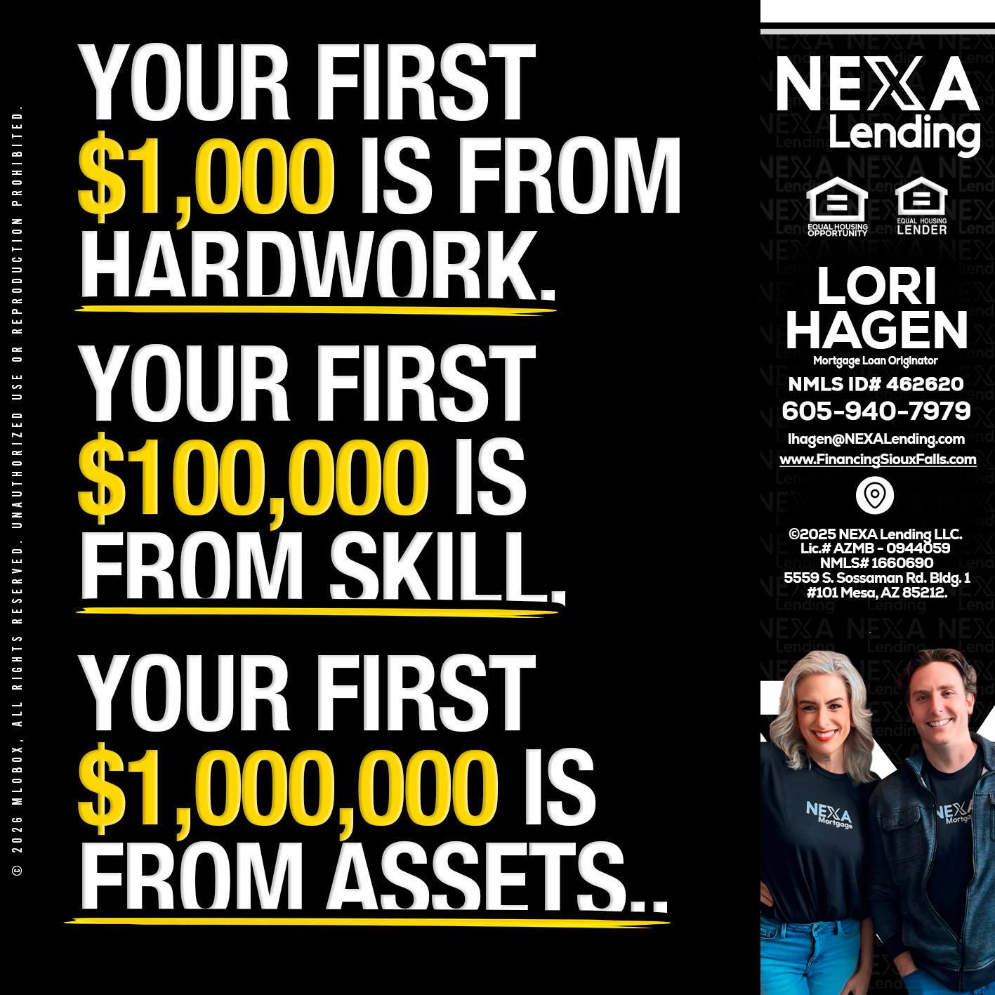 YOUR FIRST $1000 - Lori Hagen & Tony Bartholomaus -Mortgage Brokers