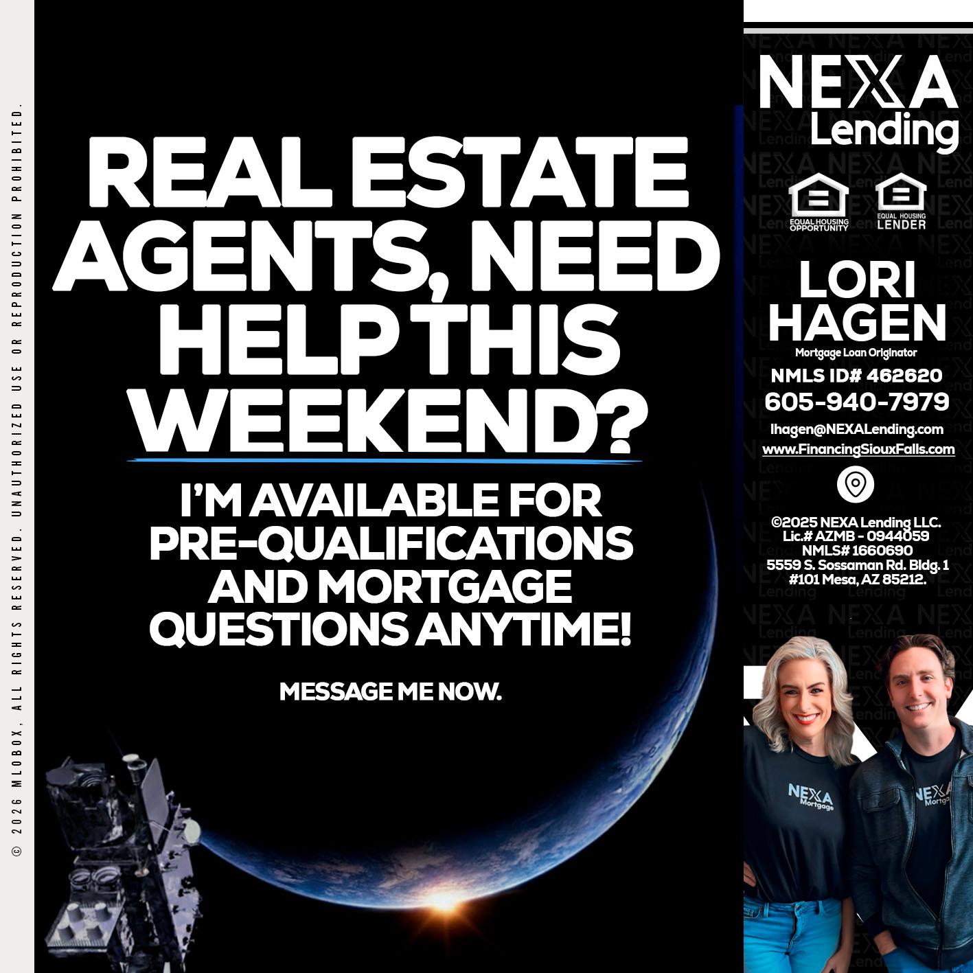 REAL ESTATE AGENTS - Lori Hagen & Tony Bartholomaus -Mortgage Brokers