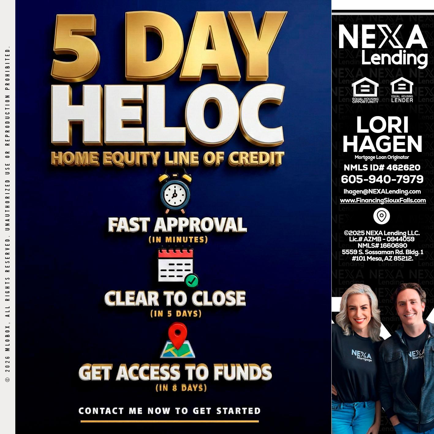 5 day hello - Lori Hagen & Tony Bartholomaus -Mortgage Brokers