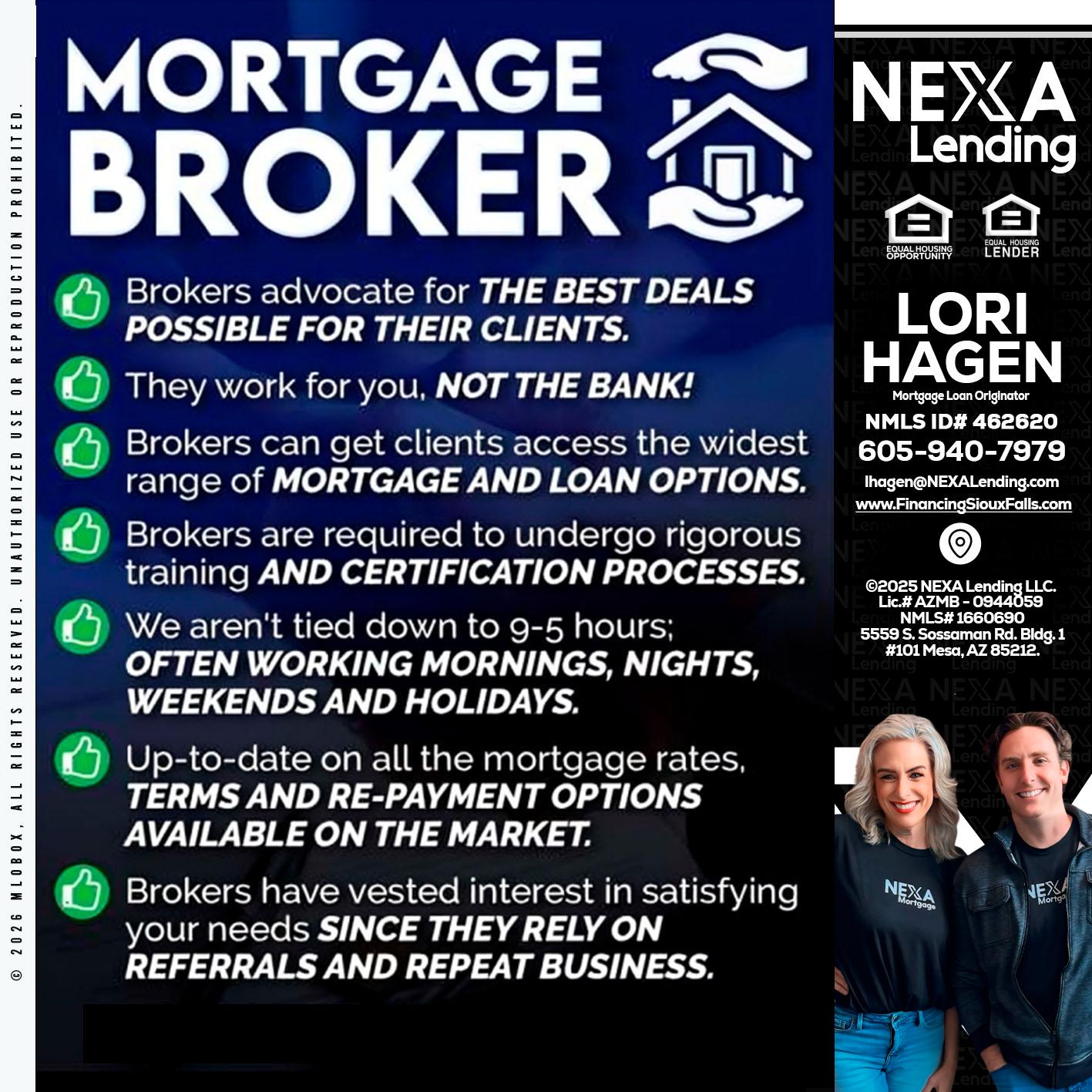 MORTGAGE BROKER - Lori Hagen & Tony Bartholomaus -Mortgage Brokers