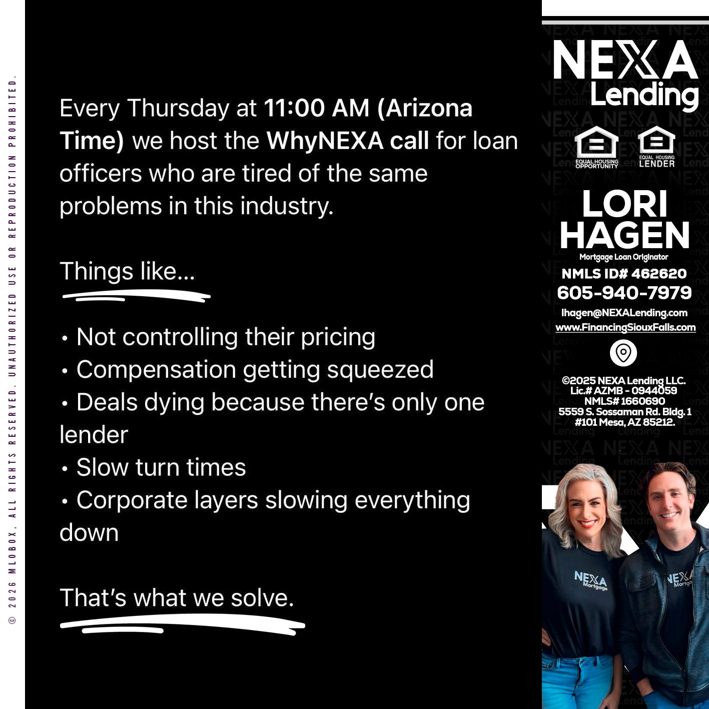 WHY NEXA - Lori Hagen & Tony Bartholomaus -Mortgage Brokers