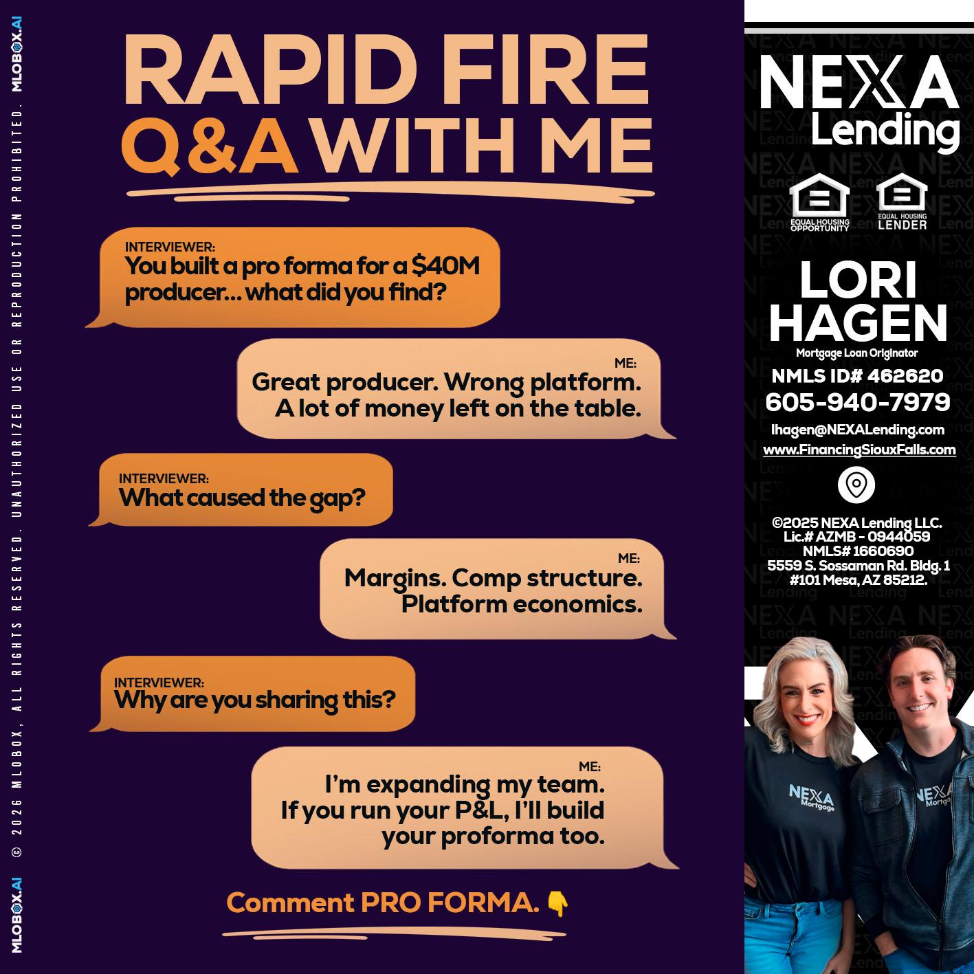 RAPID FIRE - Lori Hagen & Tony Bartholomaus -Mortgage Brokers