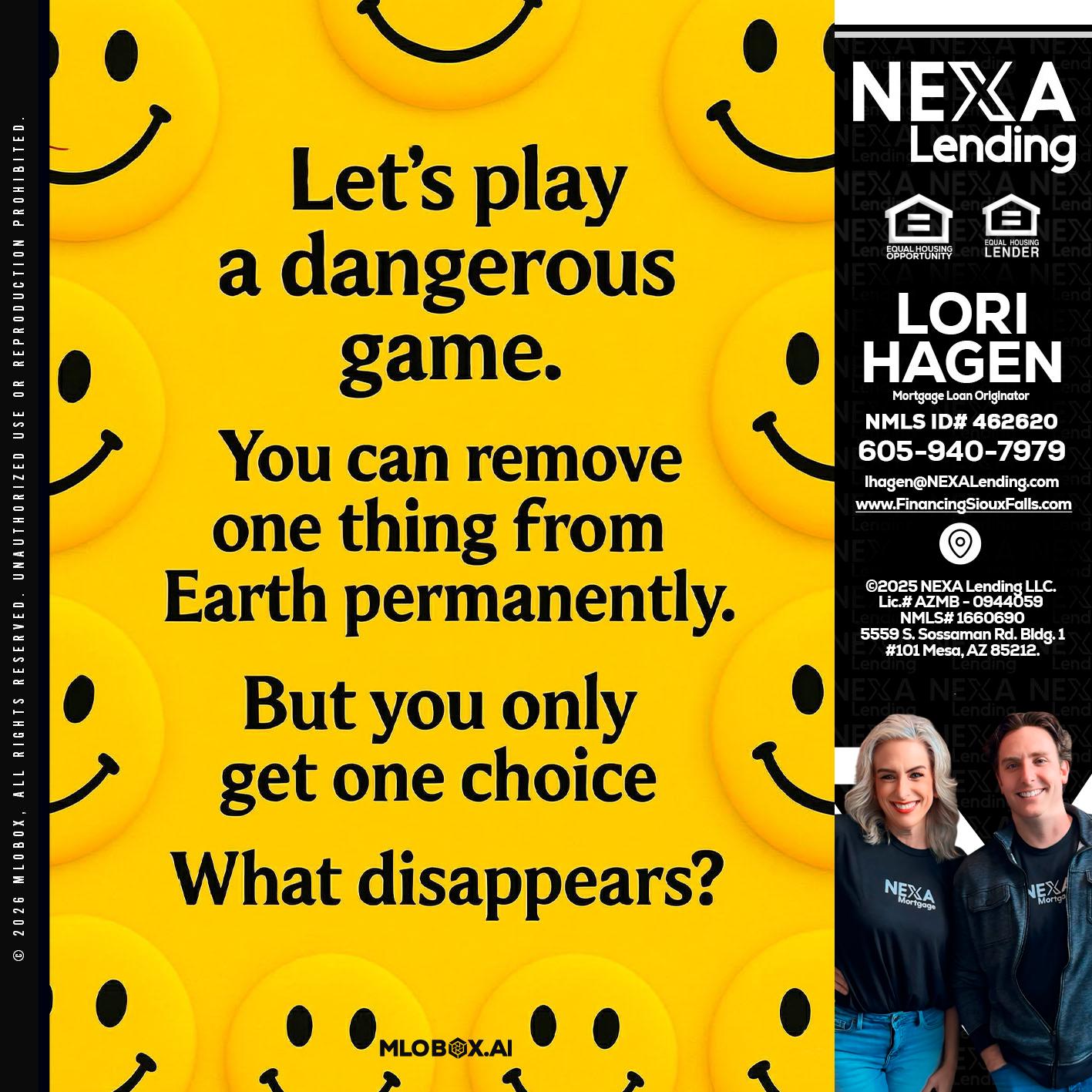 LETS PLAY - Lori Hagen & Tony Bartholomaus -Mortgage Brokers