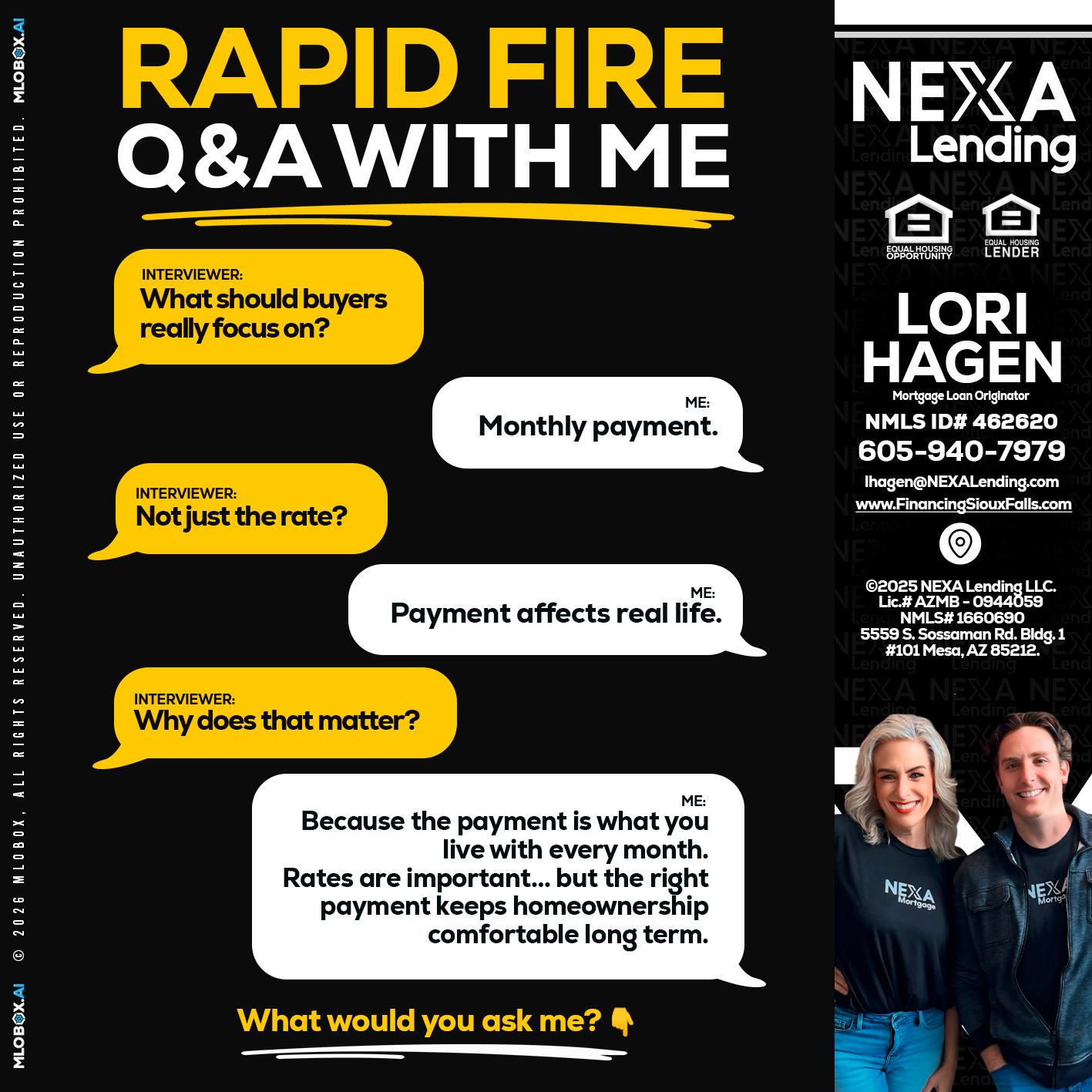 RAPID FIRE Q&A - Lori Hagen & Tony Bartholomaus -Mortgage Brokers