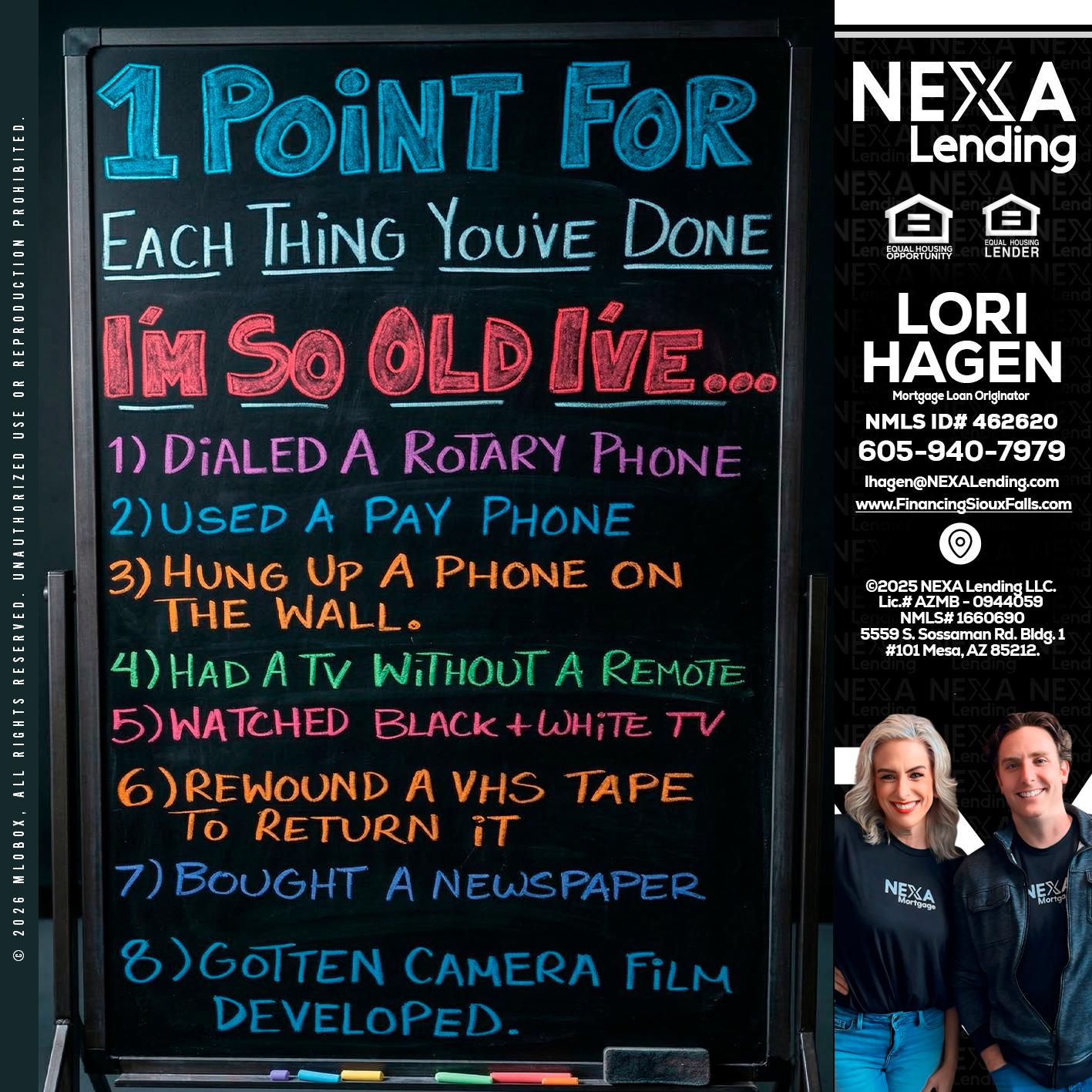 1 point for - Lori Hagen & Tony Bartholomaus -Mortgage Brokers