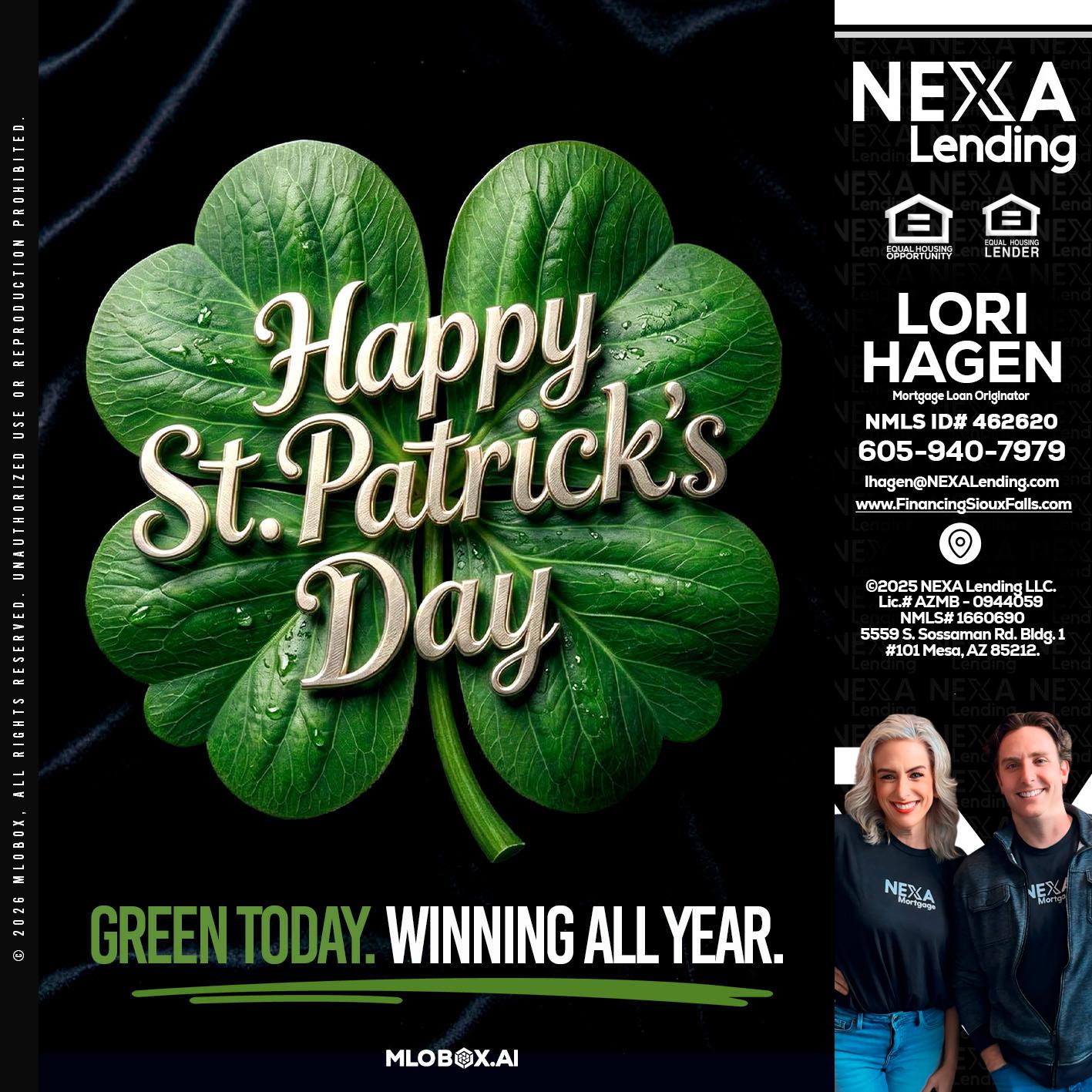 happy st. Patricks day - Lori Hagen & Tony Bartholomaus -Mortgage Brokers