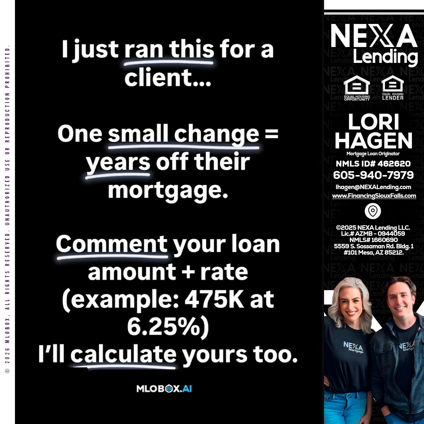 I JUST RAN - Lori Hagen & Tony Bartholomaus -Mortgage Brokers