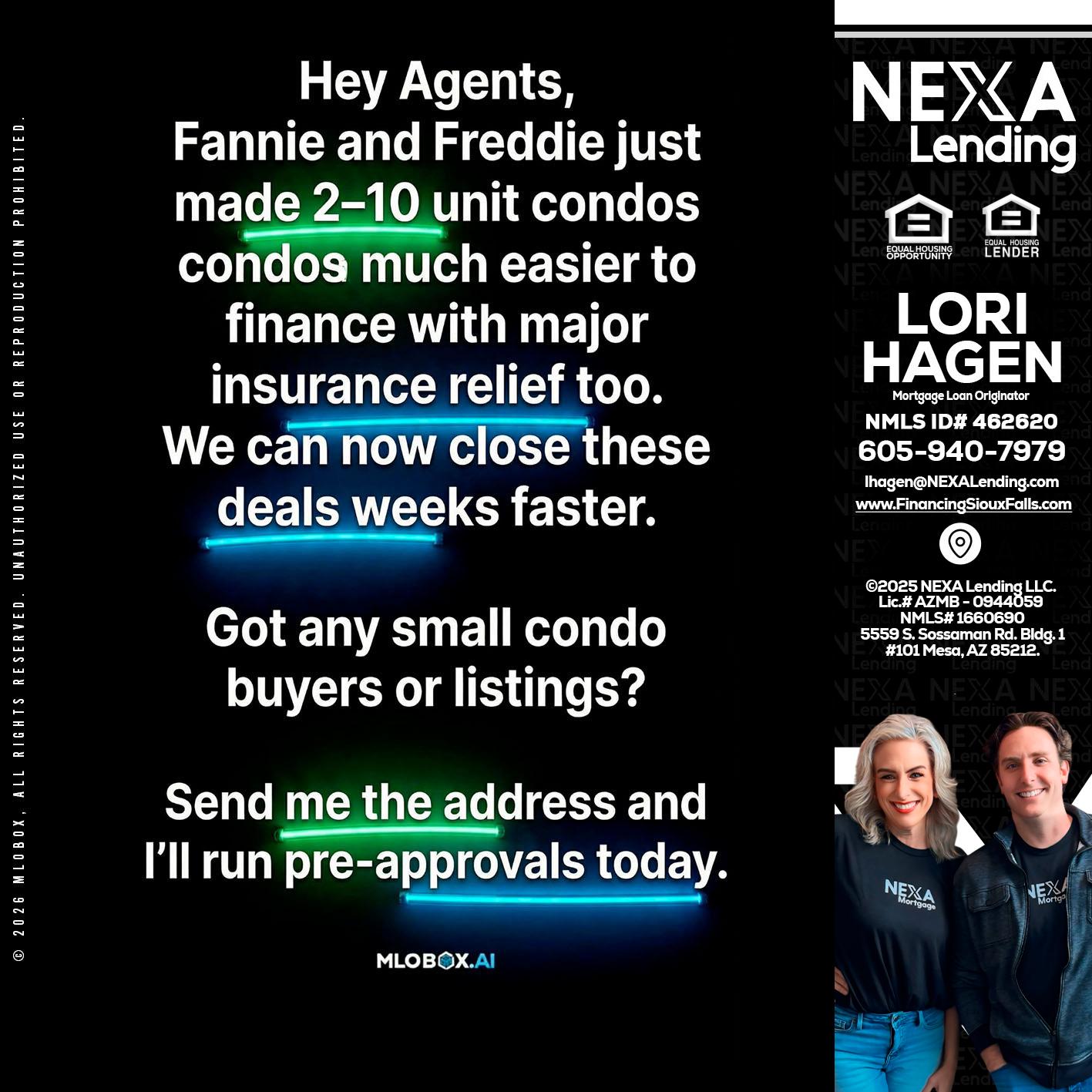 HEY AGENTS - Lori Hagen & Tony Bartholomaus -Mortgage Brokers