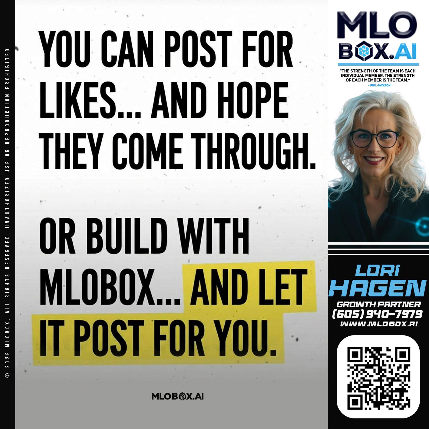 you can post - Lori Hagen & Tony Bartholomaus -Mortgage Brokers