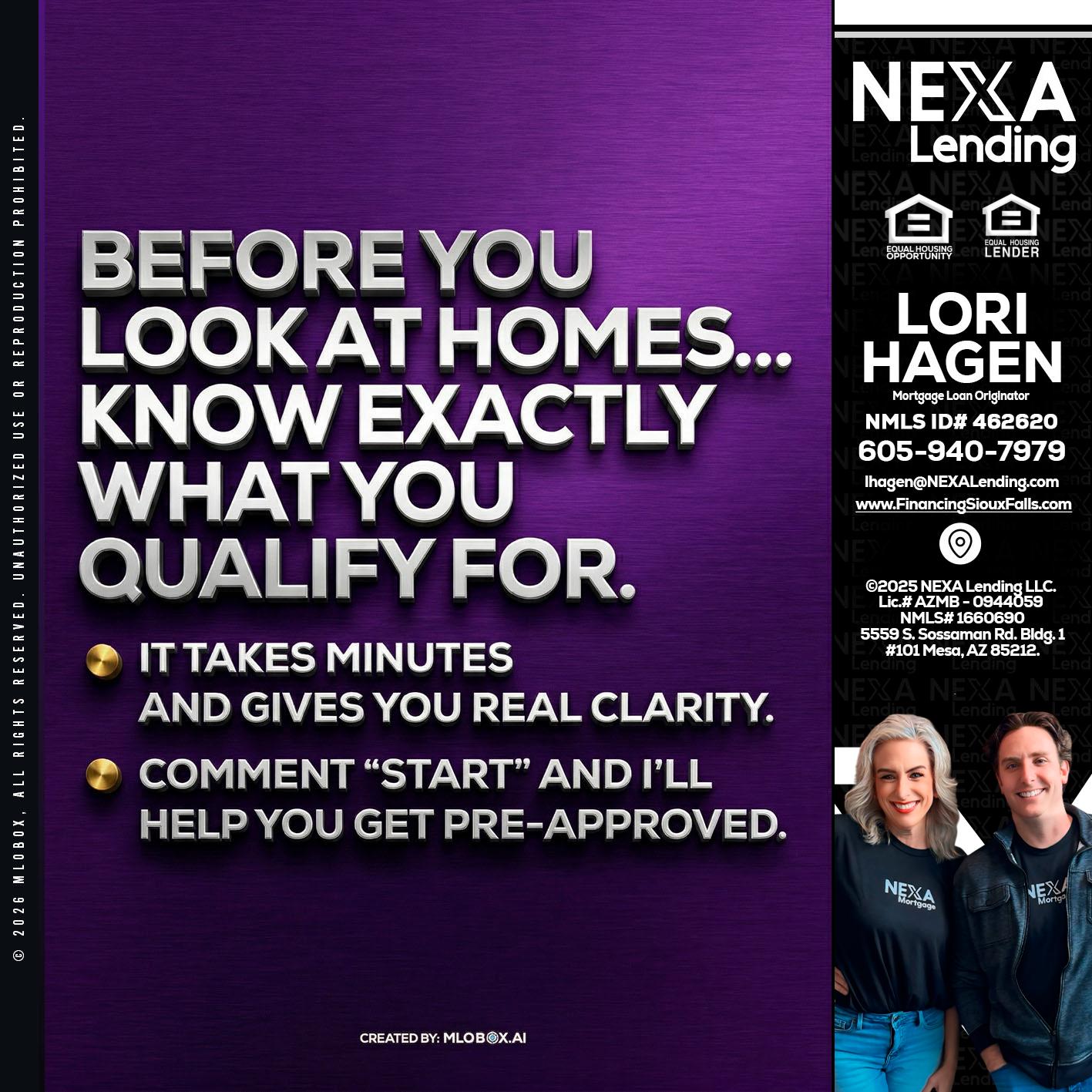 BEFORE YOU - Lori Hagen & Tony Bartholomaus -Mortgage Brokers