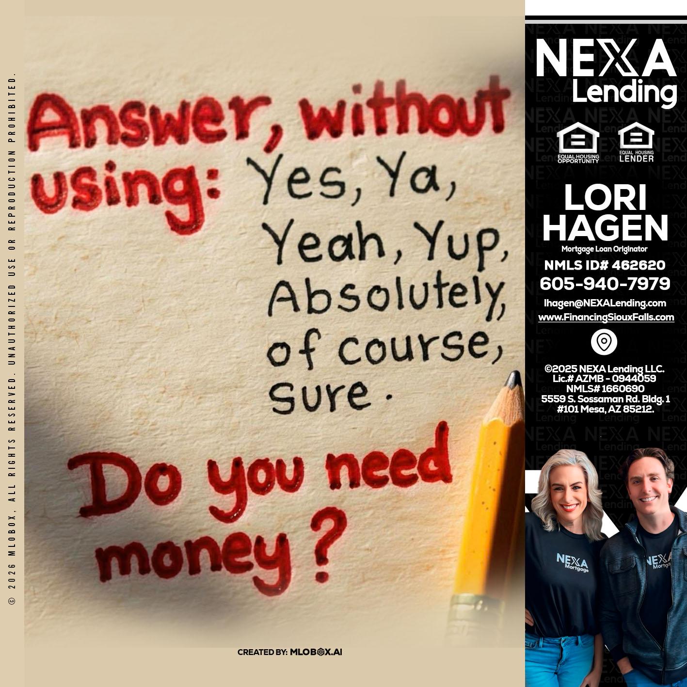 answer without - Lori Hagen & Tony Bartholomaus -Mortgage Brokers