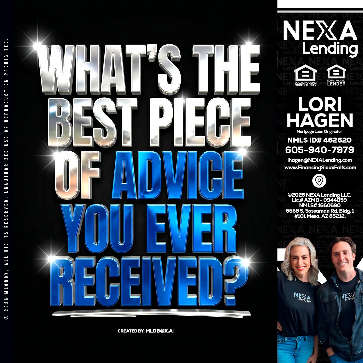 WHATS THE BEST - Lori Hagen & Tony Bartholomaus -Mortgage Brokers