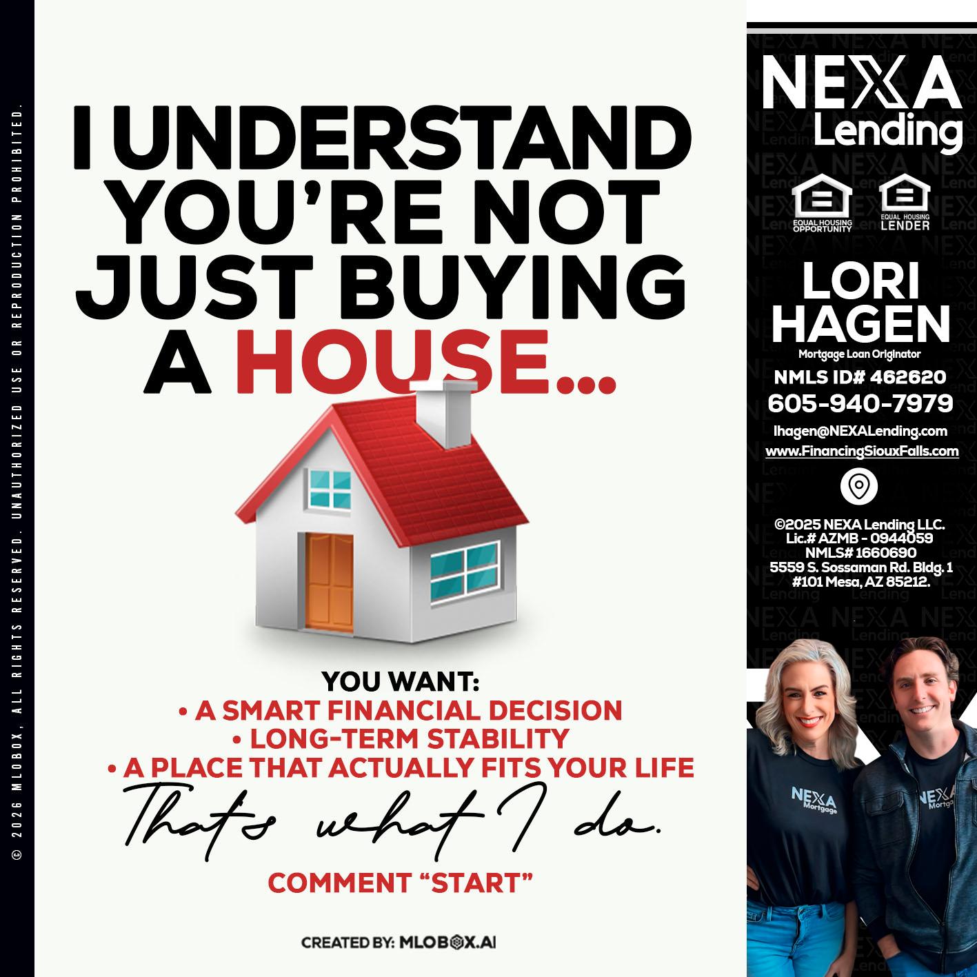 I UNDERSTAND - Lori Hagen & Tony Bartholomaus -Mortgage Brokers