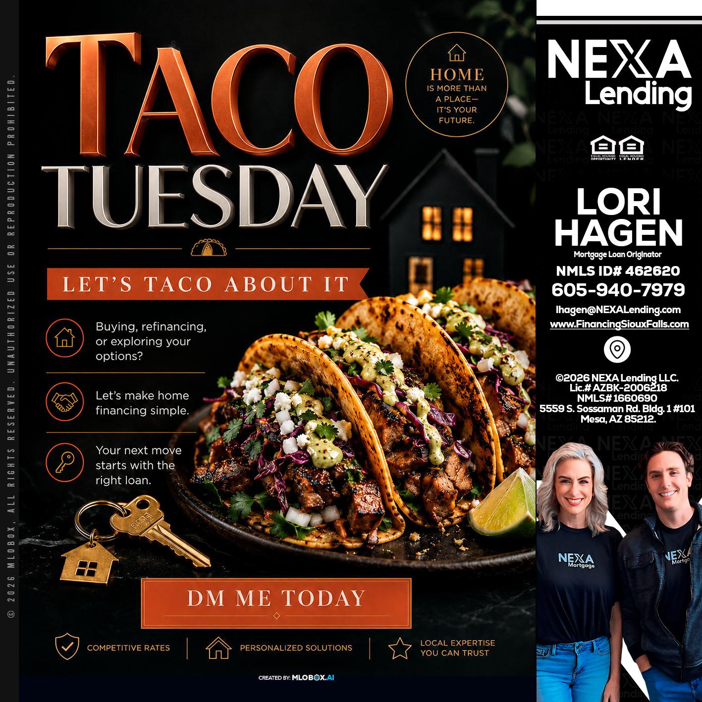 TACO TUESDAY - Lori Hagen & Tony Bartholomaus -Mortgage Brokers