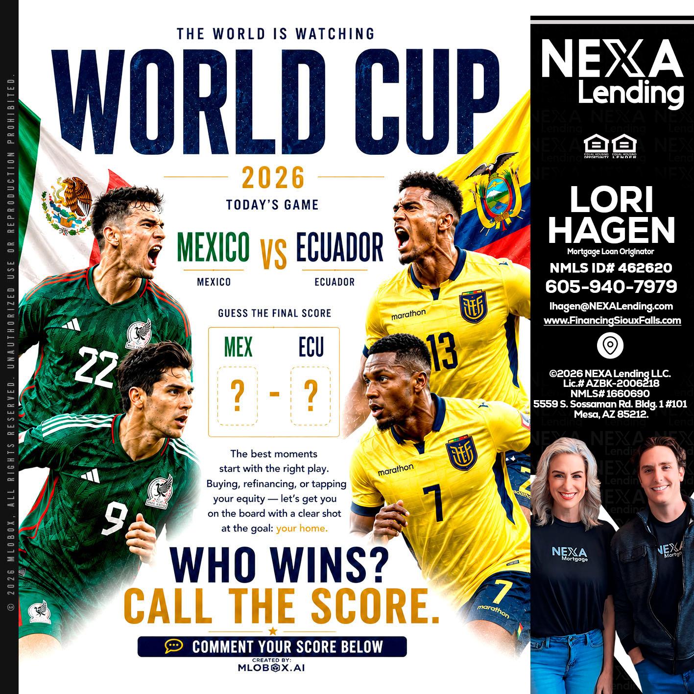 WORLD CUP 2026 - Lori Hagen & Tony Bartholomaus -Mortgage Brokers