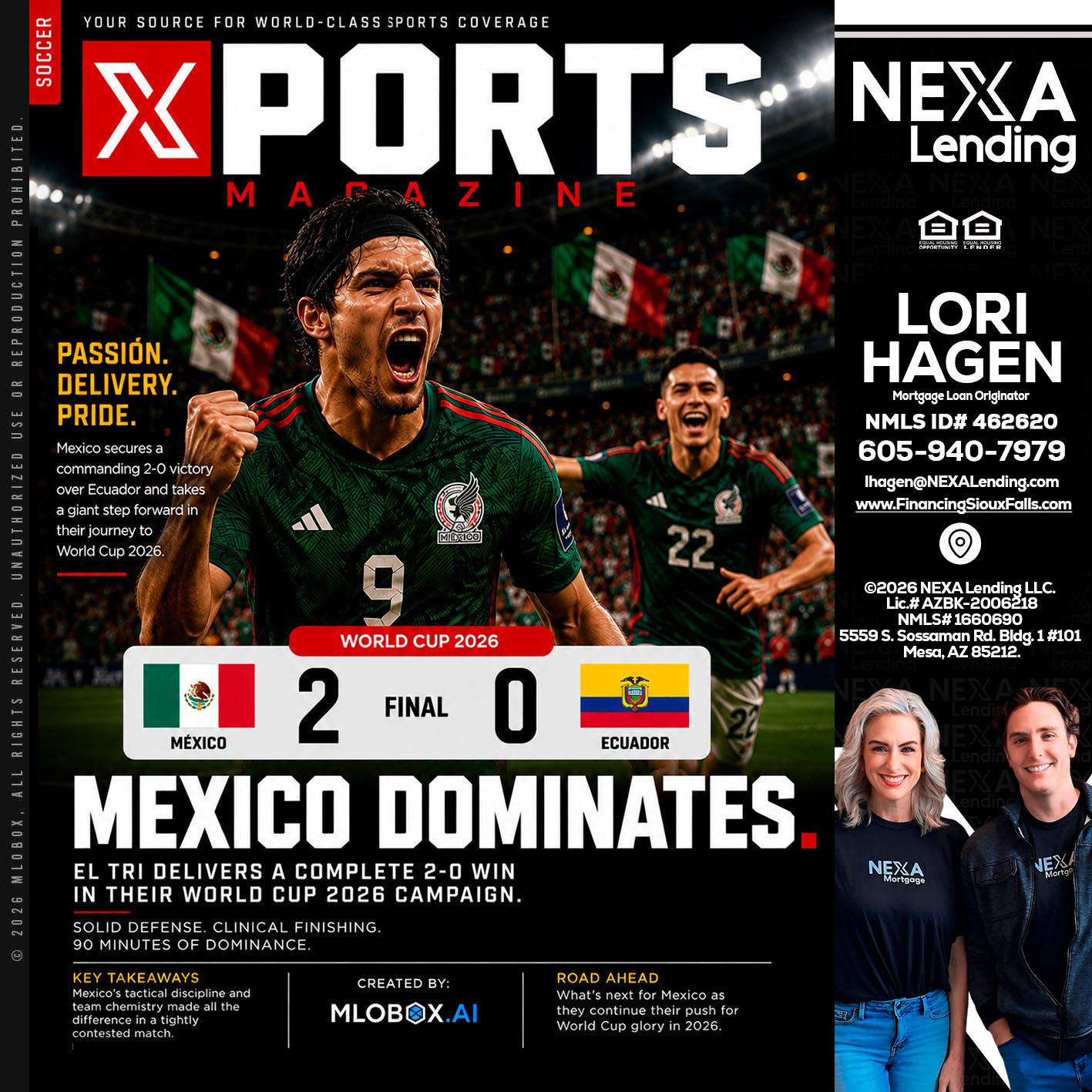 XPORTS MEX 2-0 ECUADOR - Lori Hagen & Tony Bartholomaus -Mortgage Brokers