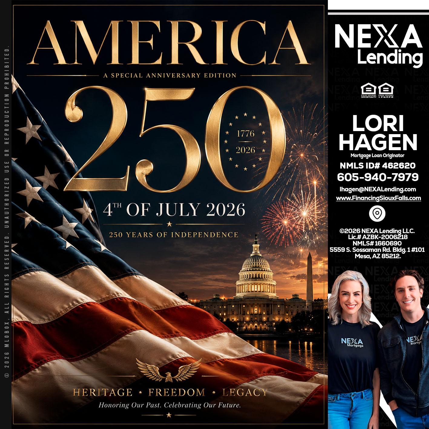 AMERICA 250 TH - Lori Hagen & Tony Bartholomaus -Mortgage Brokers