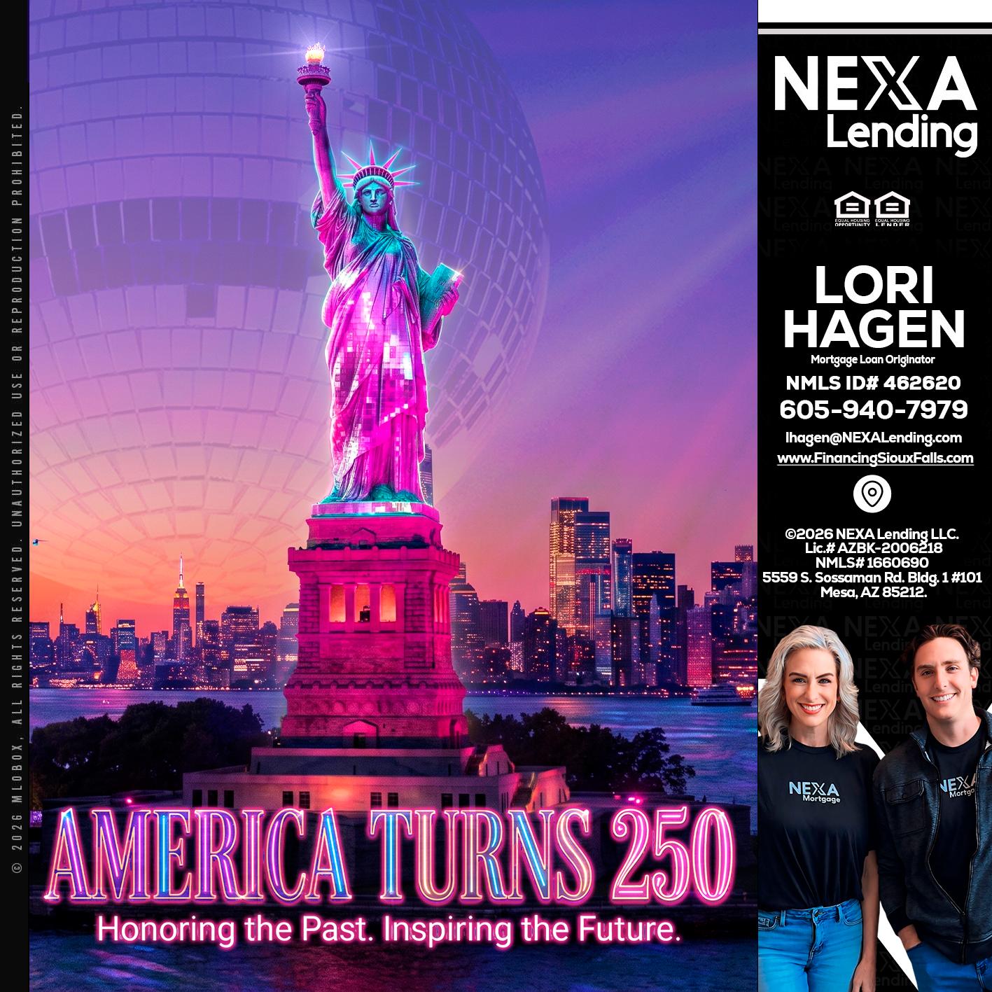 AMERICA TURNS 250 - Lori Hagen & Tony Bartholomaus -Mortgage Brokers