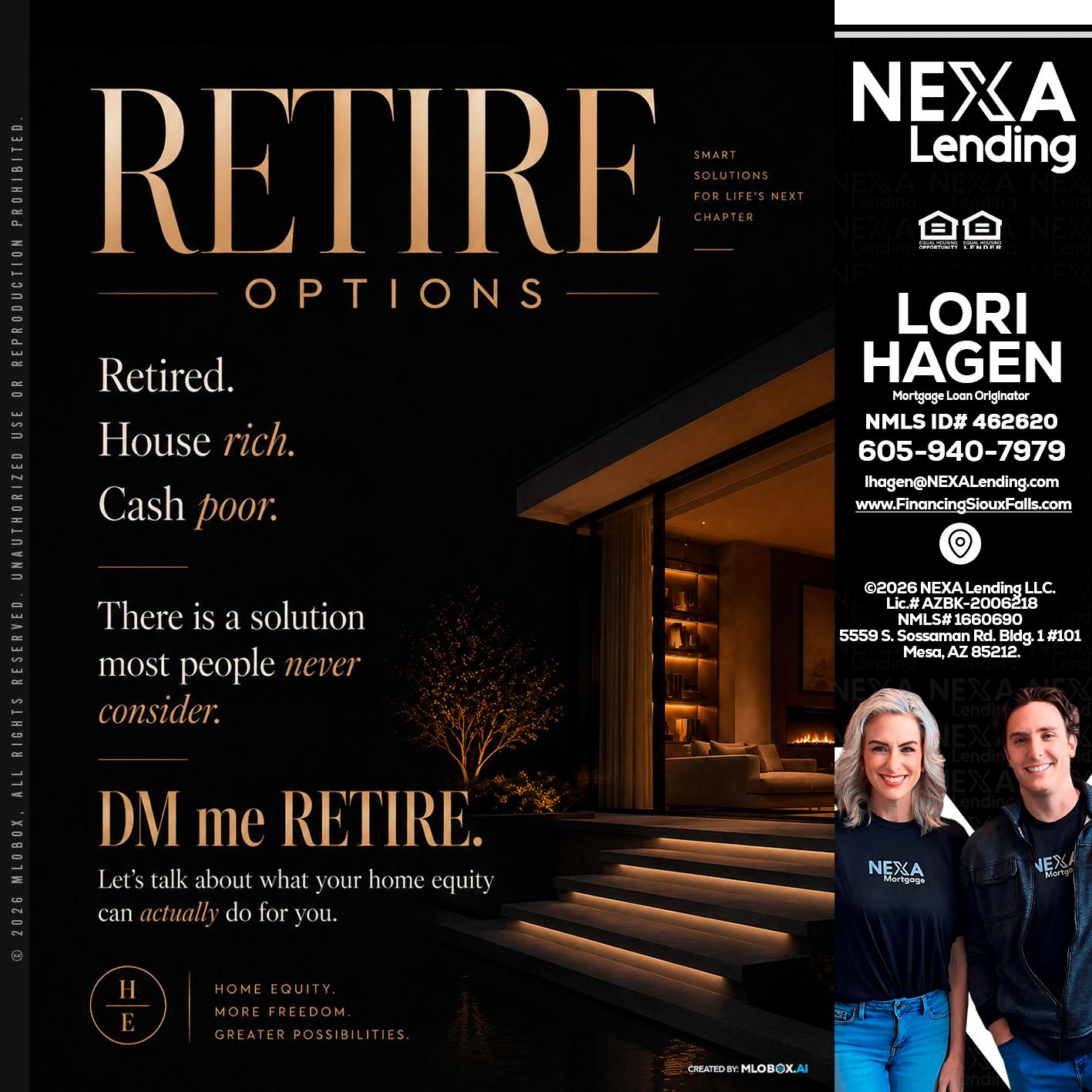 RETIRE LOANS - Lori Hagen & Tony Bartholomaus -Mortgage Brokers