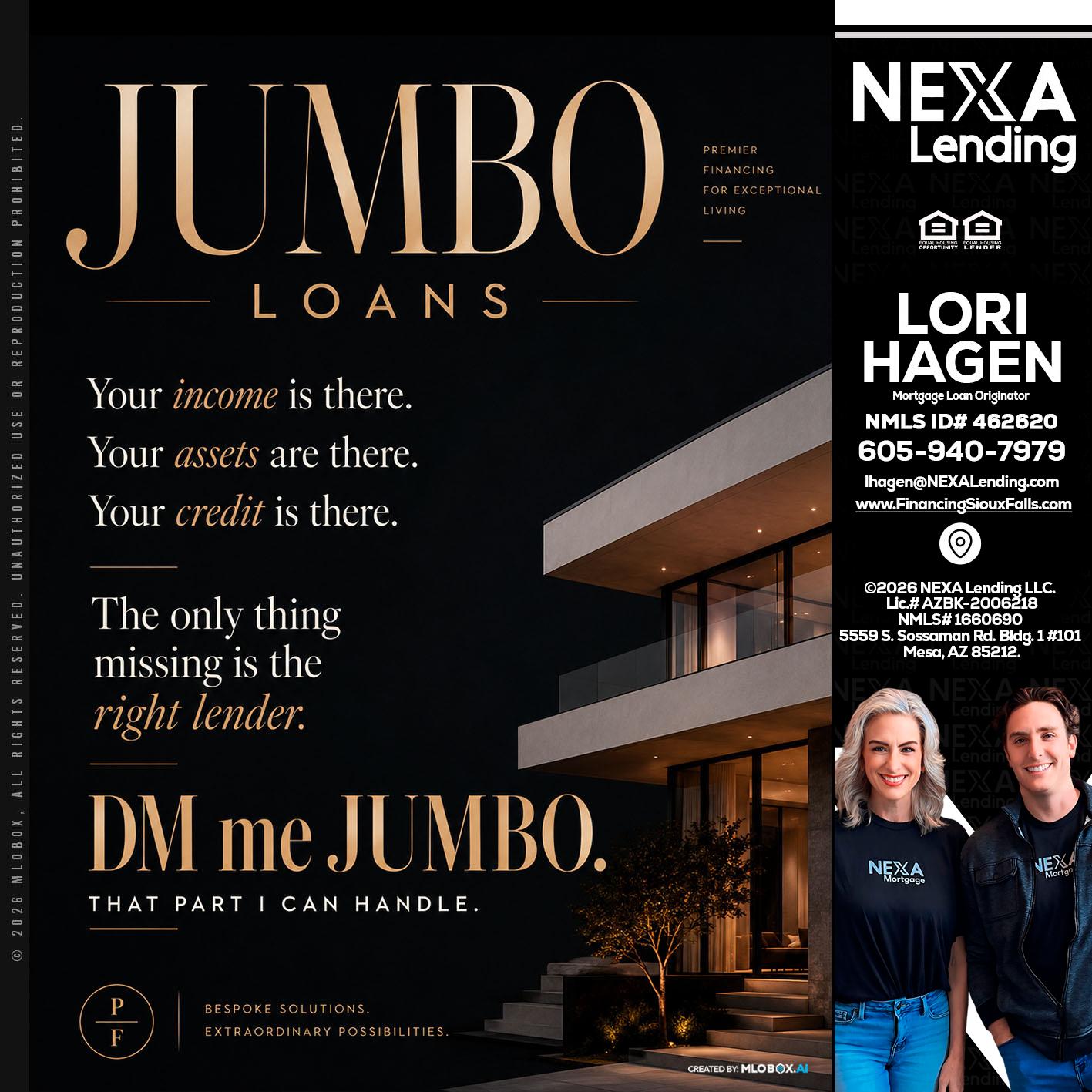 JUMBO LOANS - Lori Hagen & Tony Bartholomaus -Mortgage Brokers