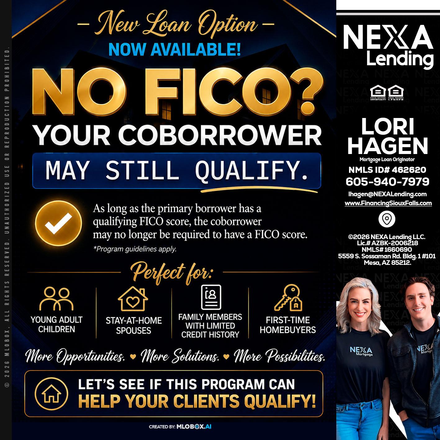 NO FICO - Lori Hagen & Tony Bartholomaus -Mortgage Brokers