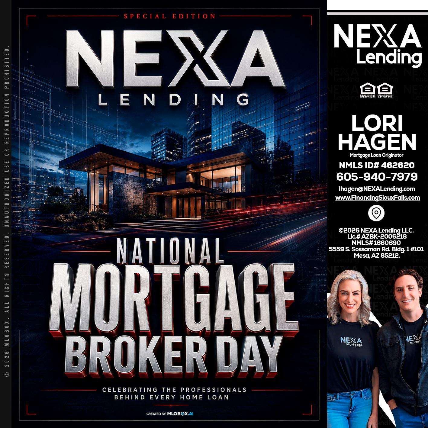 NATIONAL MORTGAGE BROKER DAY - Lori Hagen & Tony Bartholomaus -Mortgage Brokers