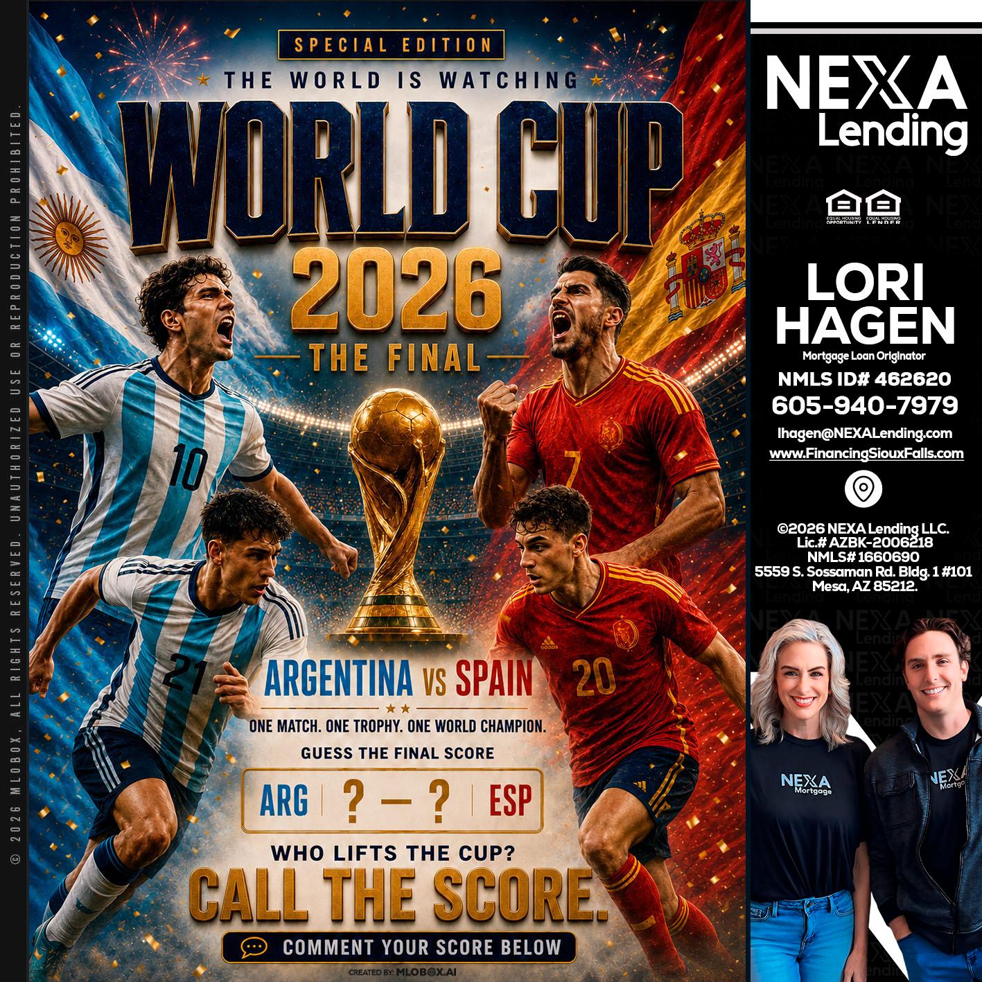 World Cup 2026 finals - Lori Hagen & Tony Bartholomaus -Mortgage Brokers