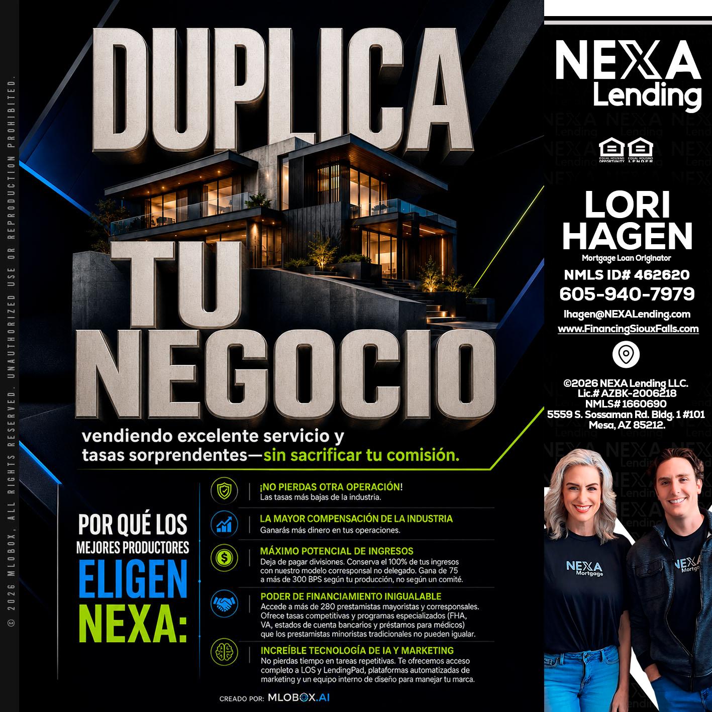 DUPLICA TU NEGOCIO - Lori Hagen & Tony Bartholomaus -Mortgage Brokers