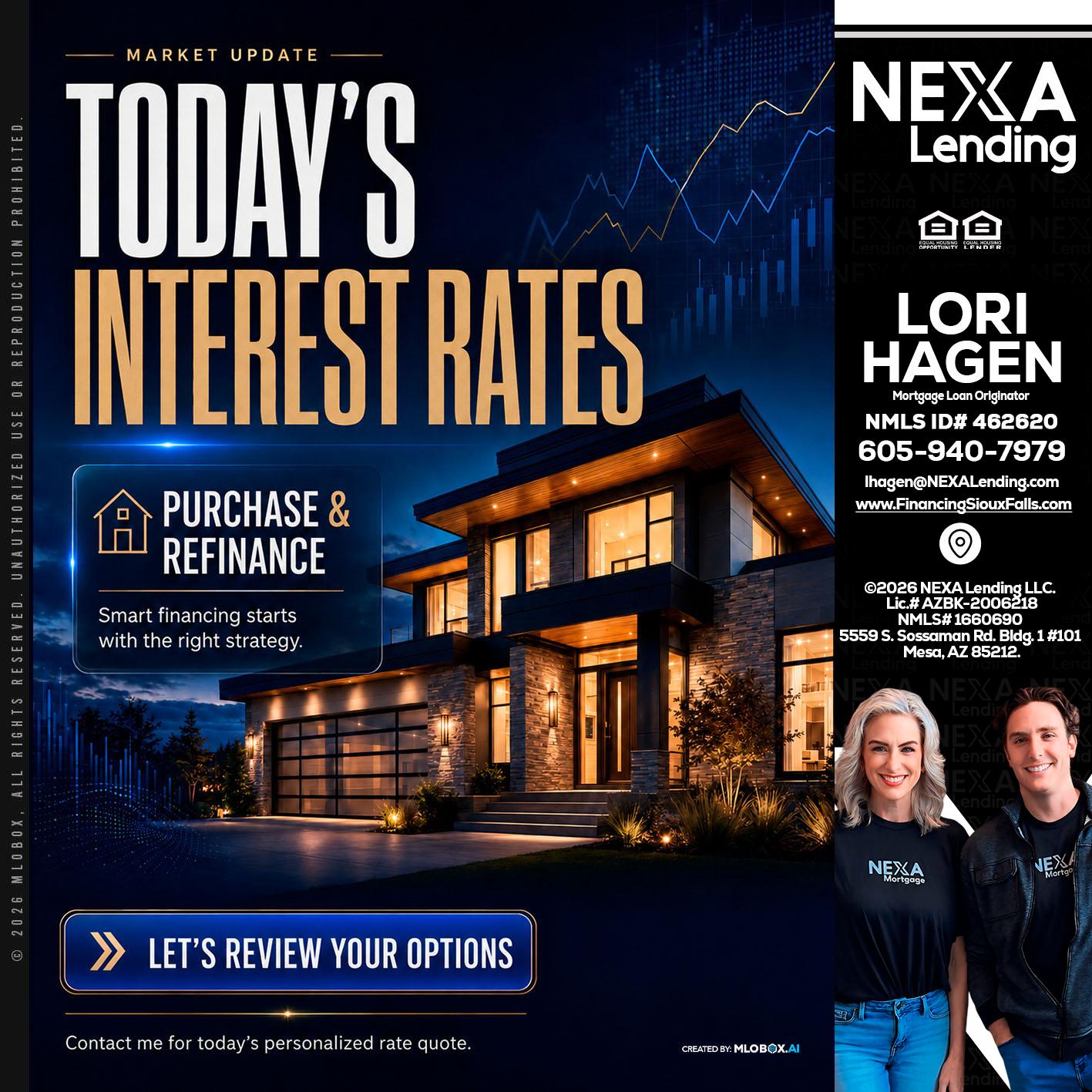 TODAYS RATES - Lori Hagen & Tony Bartholomaus -Mortgage Brokers