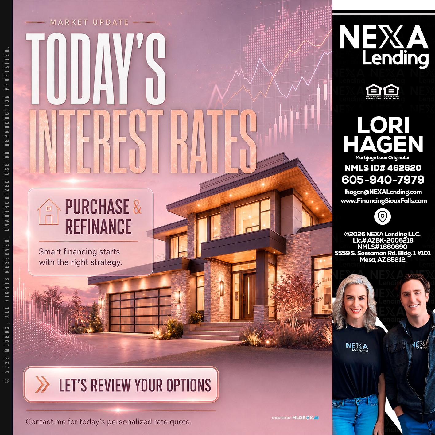 todays interest rates - Lori Hagen & Tony Bartholomaus -Mortgage Brokers