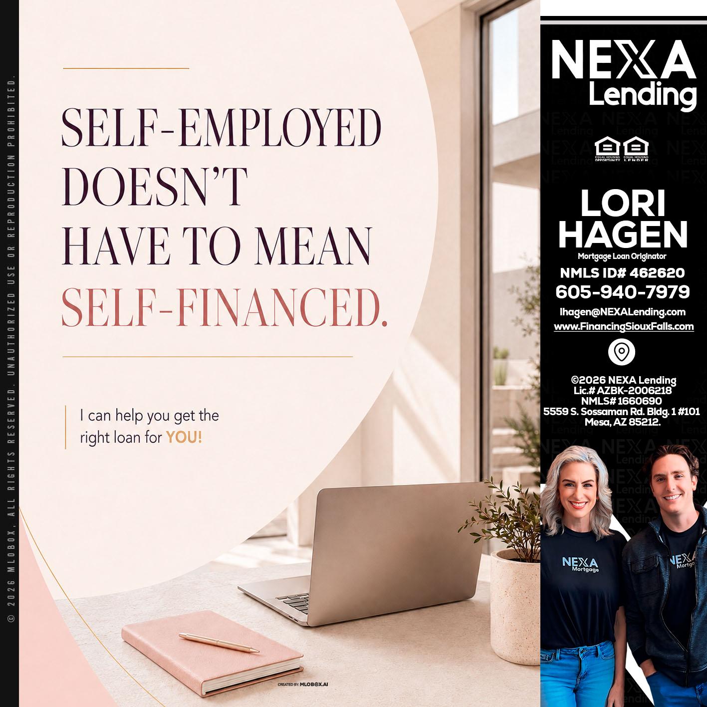 SELF EMPLOYED - Lori Hagen & Tony Bartholomaus -Mortgage Brokers
