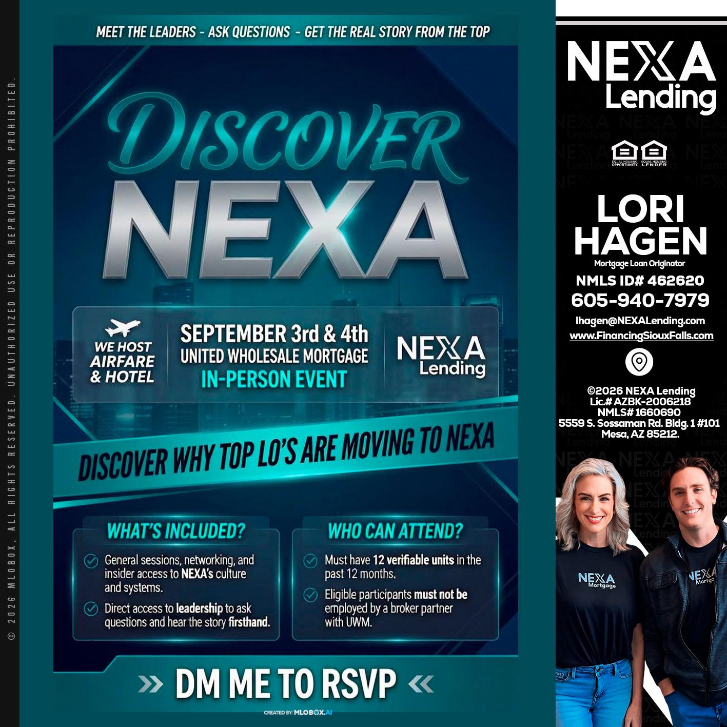 DISCOVER NEXA - Lori Hagen & Tony Bartholomaus -Mortgage Brokers