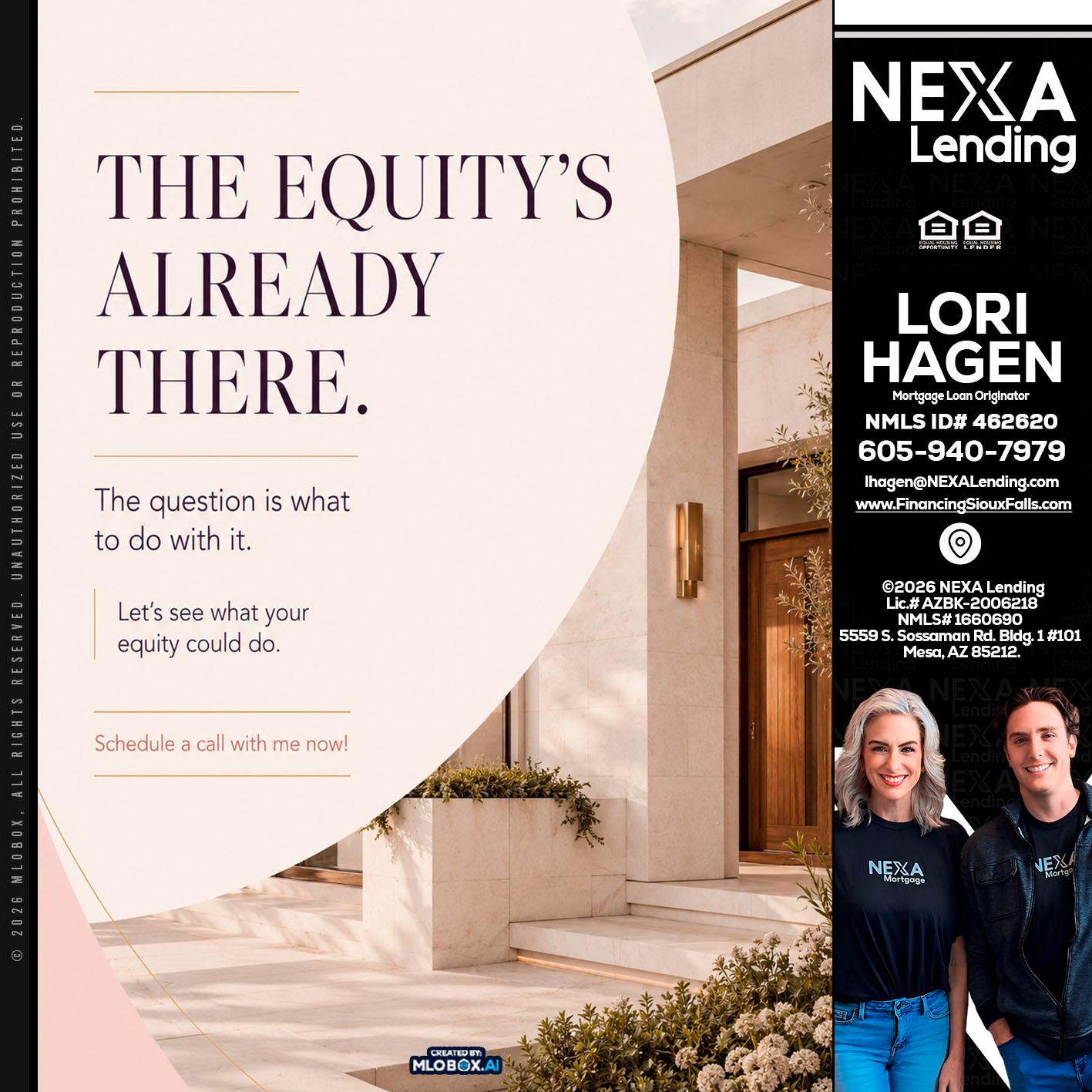 THE EQUITY'S - Lori Hagen & Tony Bartholomaus -Mortgage Brokers