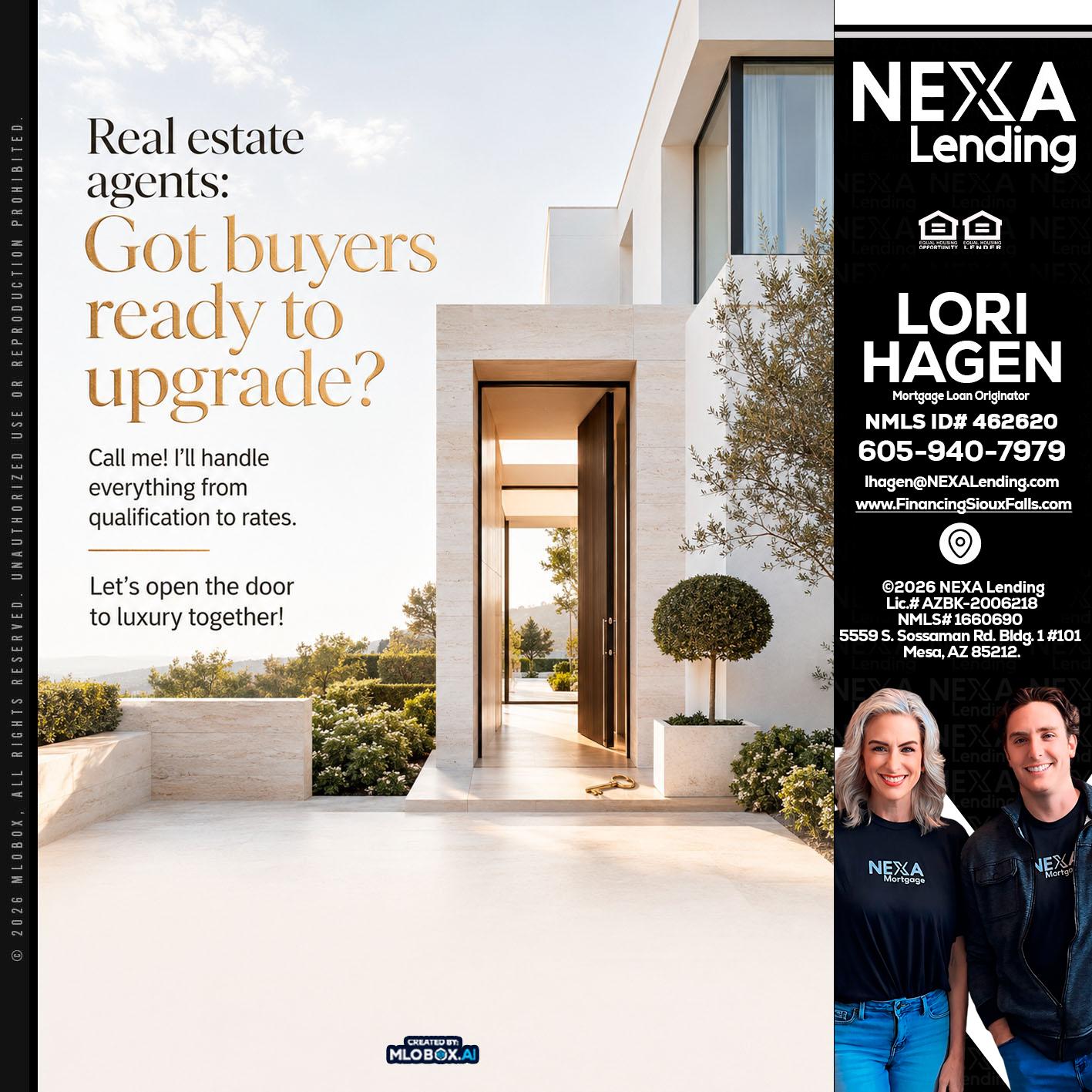 REAL ESTATE AGENTS - Lori Hagen & Tony Bartholomaus -Mortgage Brokers