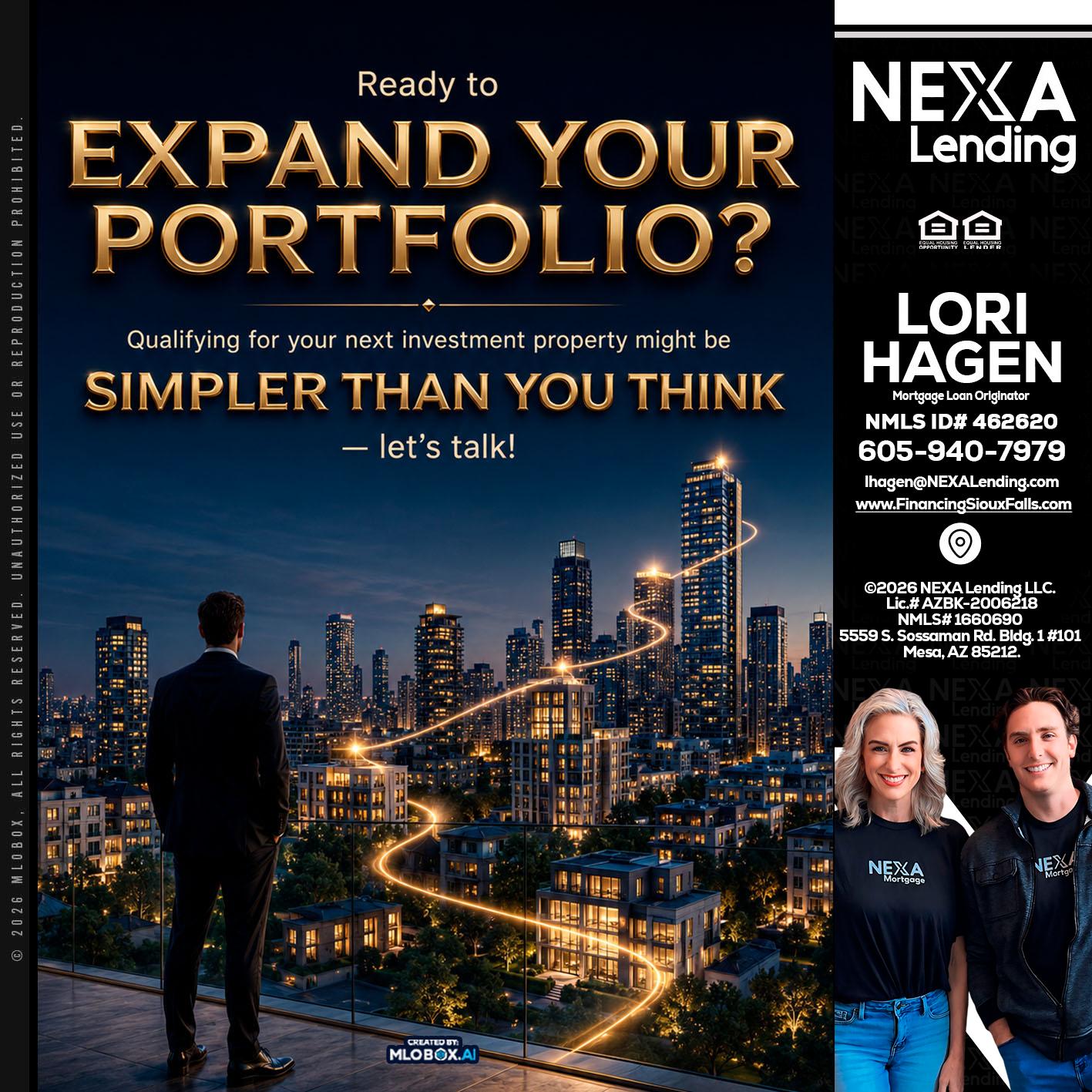 expand you portfolio - Lori Hagen & Tony Bartholomaus -Mortgage Brokers
