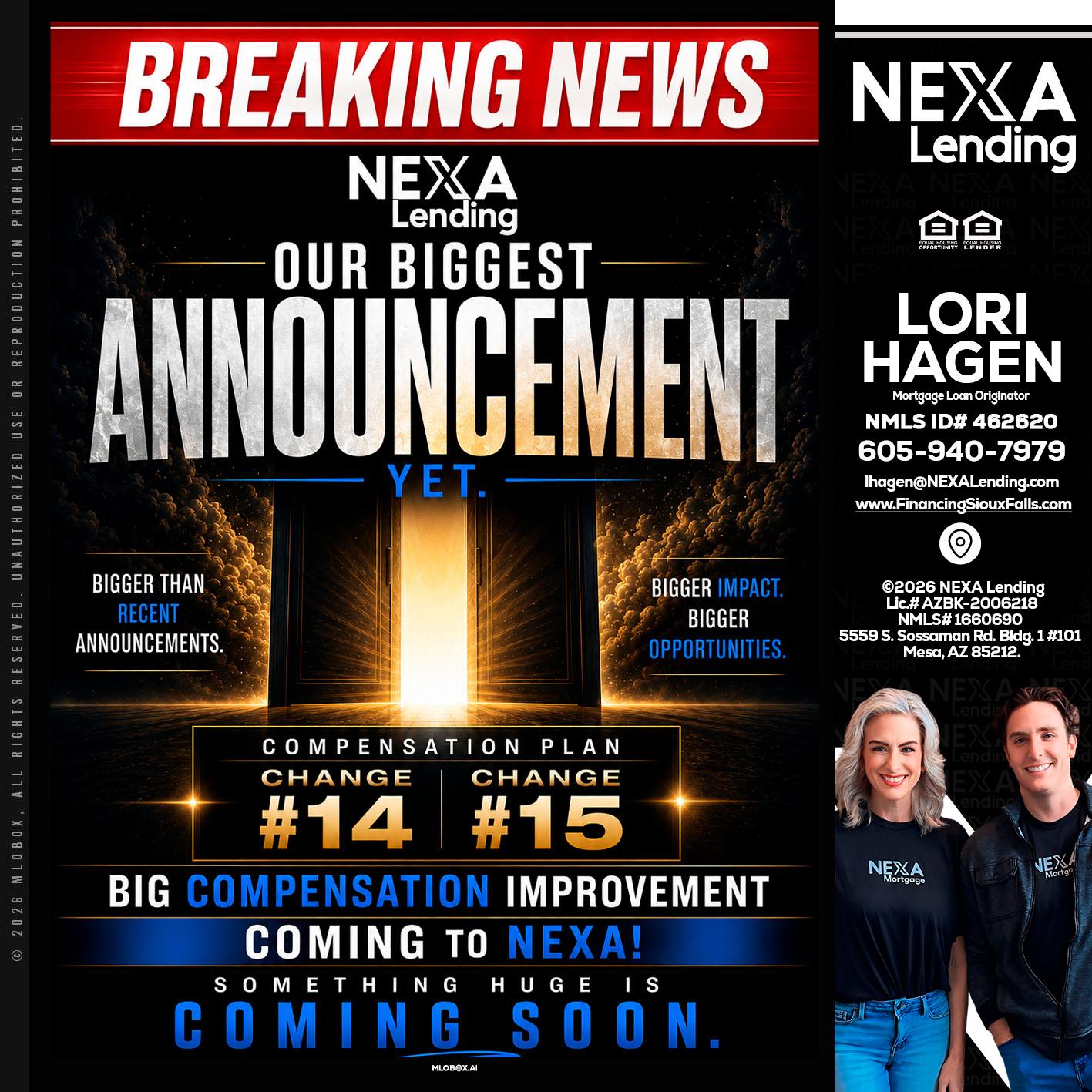 BREAKING NEWS - Lori Hagen & Tony Bartholomaus -Mortgage Brokers