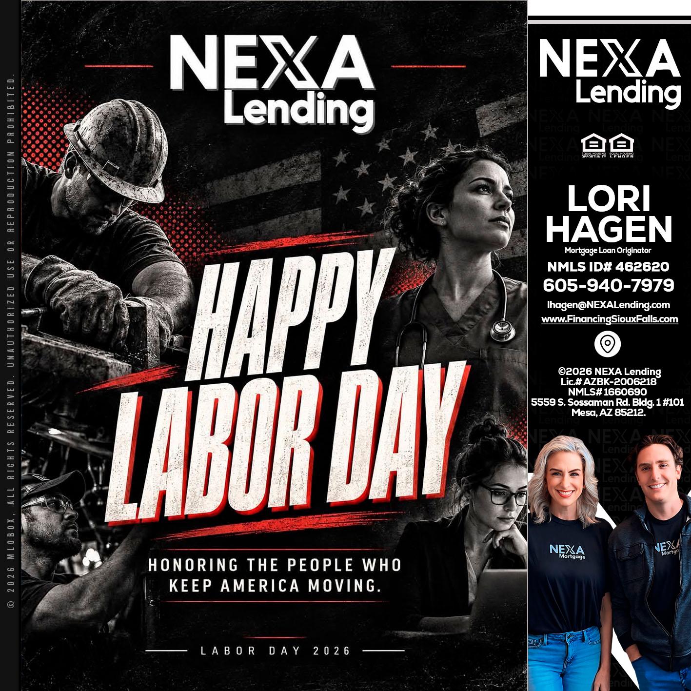 LABOR DAY - Lori Hagen & Tony Bartholomaus -Mortgage Brokers