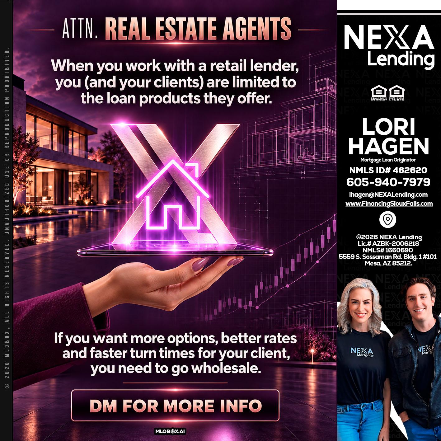 REAL ESTATE AGENTS - Lori Hagen & Tony Bartholomaus -Mortgage Brokers